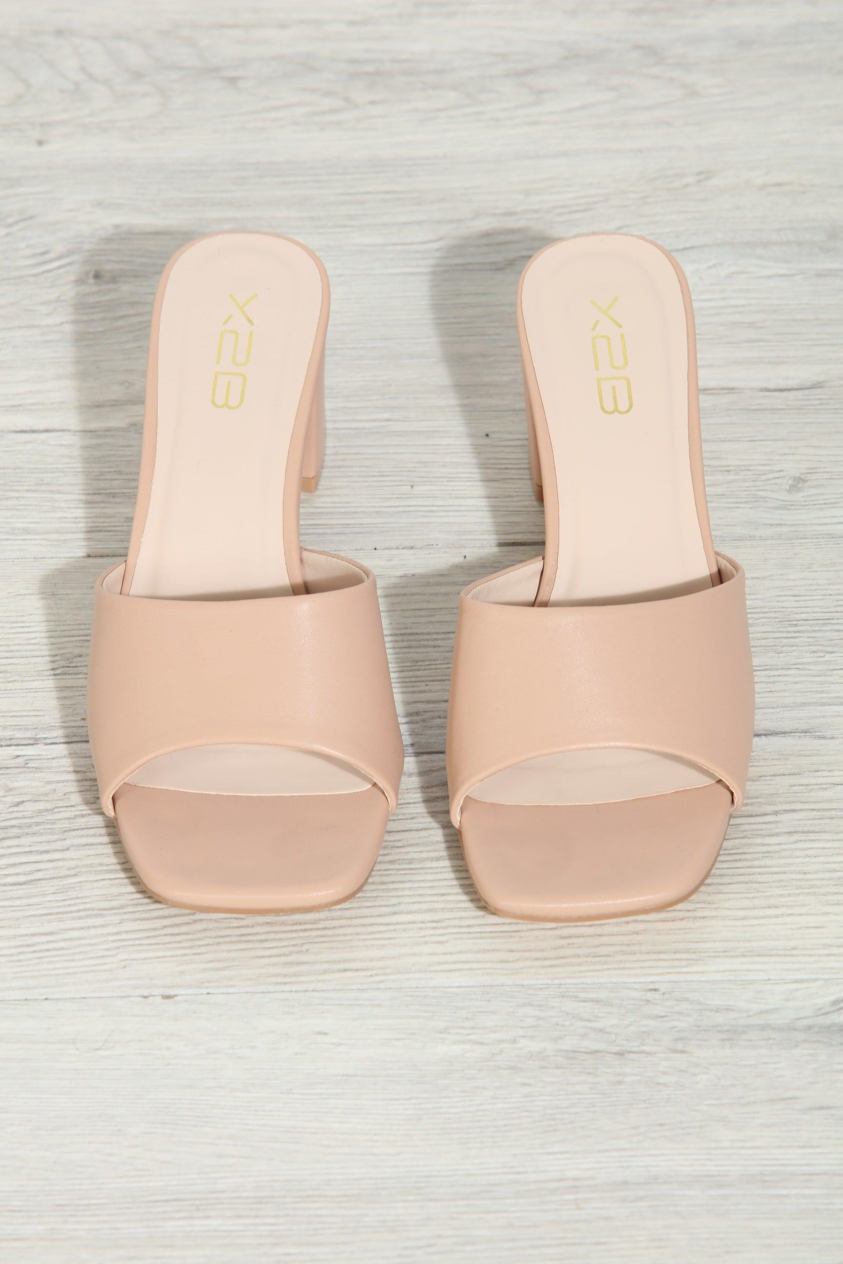 Eliza Nude Mule Heels