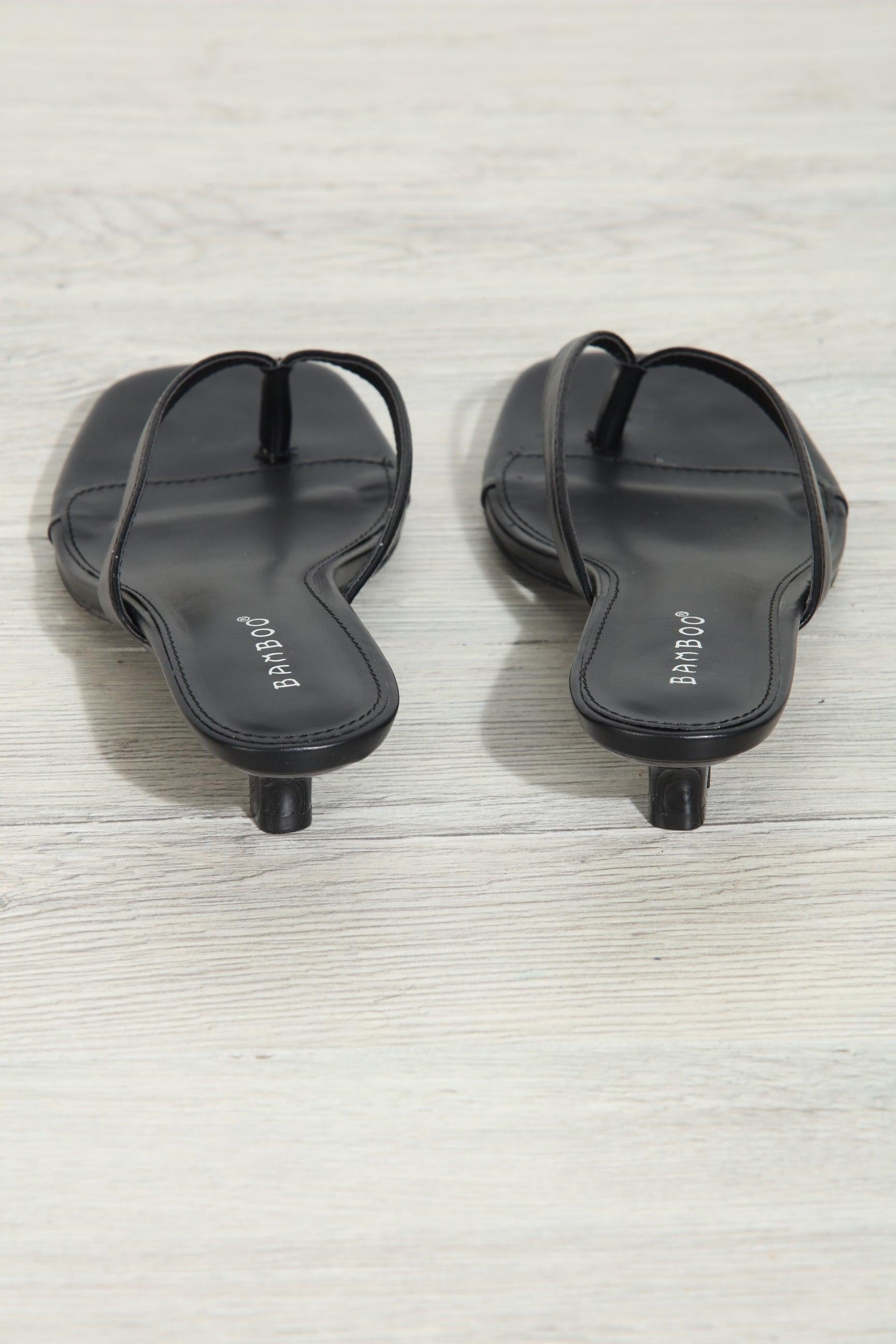 Black Kitten Heel Sandals-BEST SELLERS