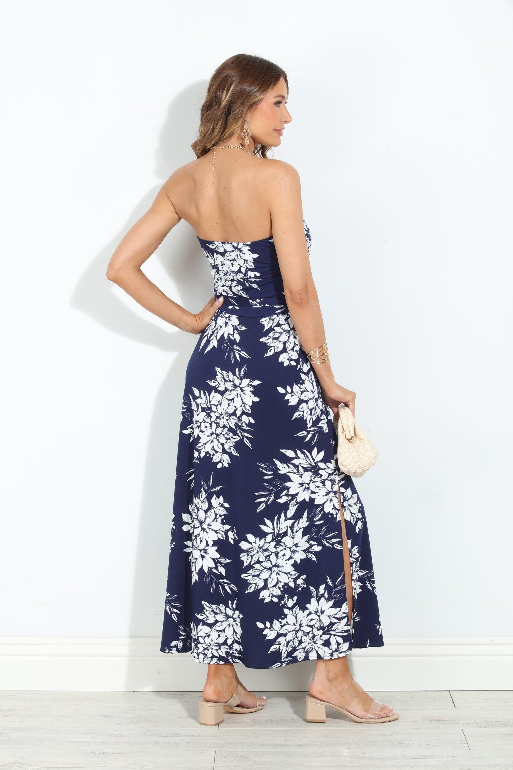 Aluna Stretch Ruched Tube Maxi Dress-FINAL SALE