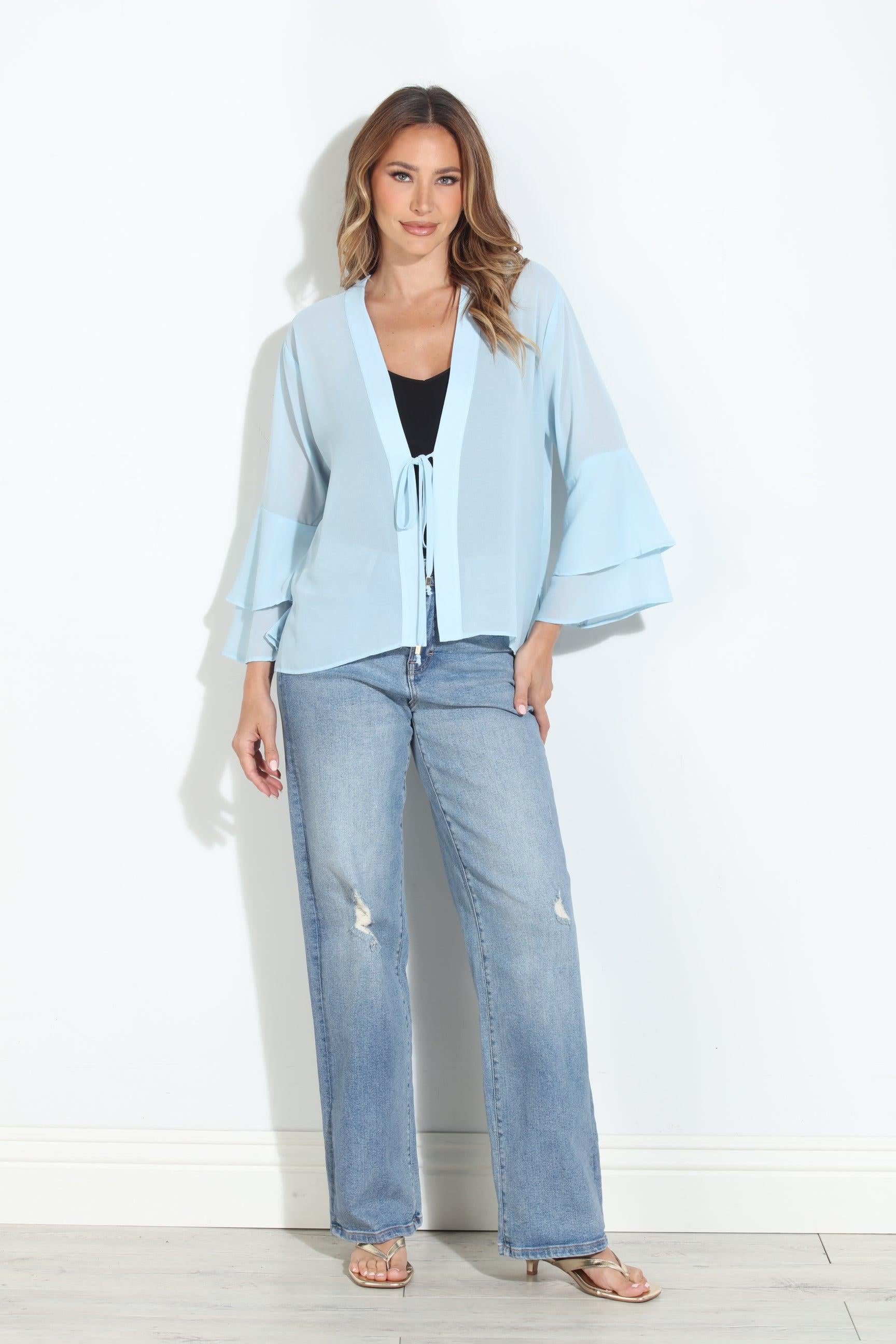 Ice Bloom Boho Chiffon Jacket-FINAL SALE