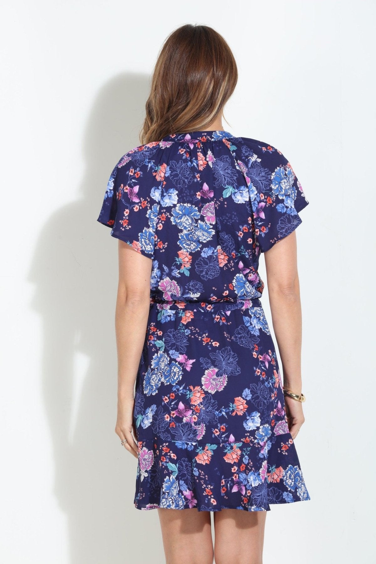 Jerica Short Sleeve Ruffle Hem Dress
