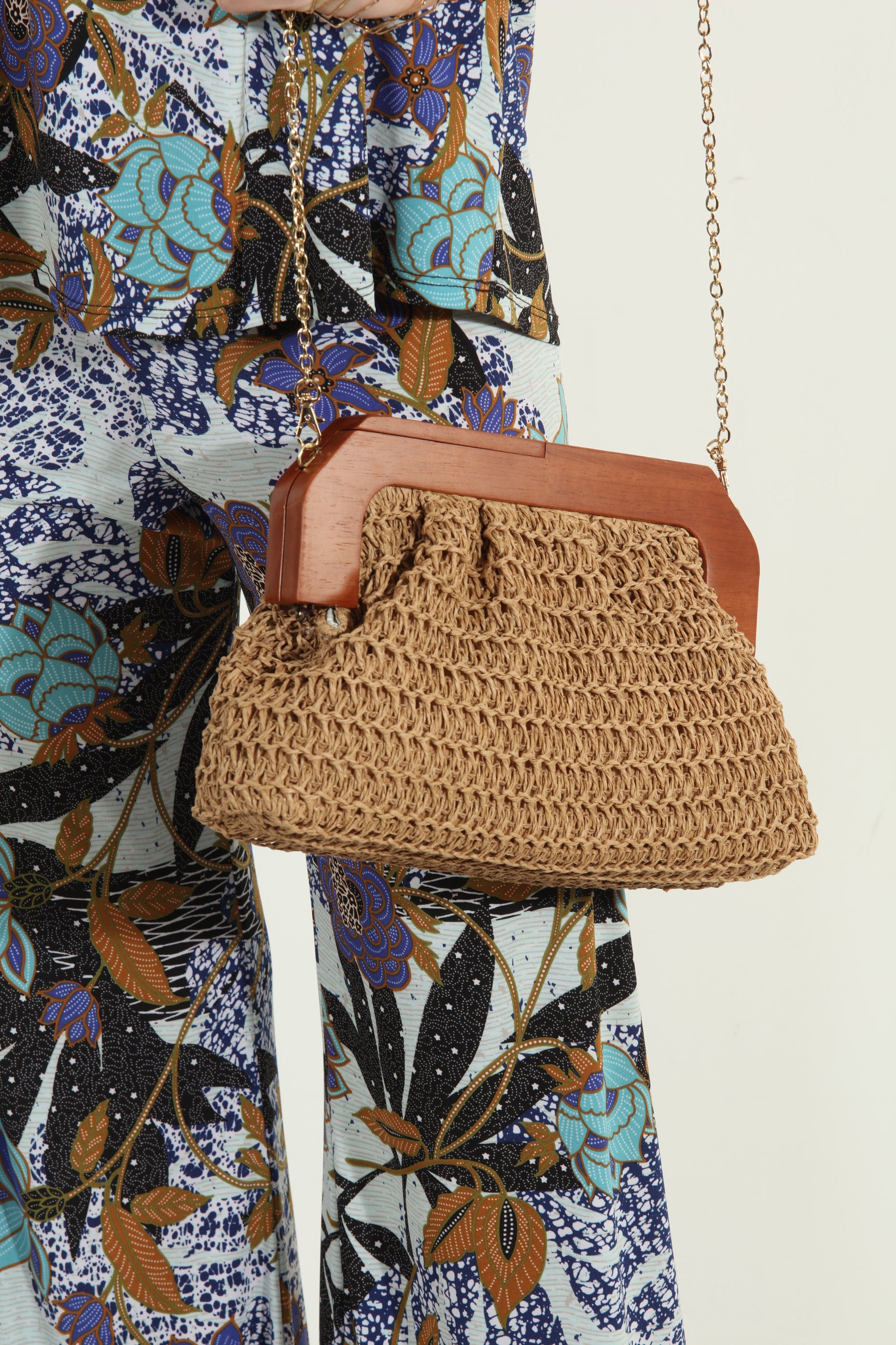 Tulsa Woven Chain Purse/Clutch