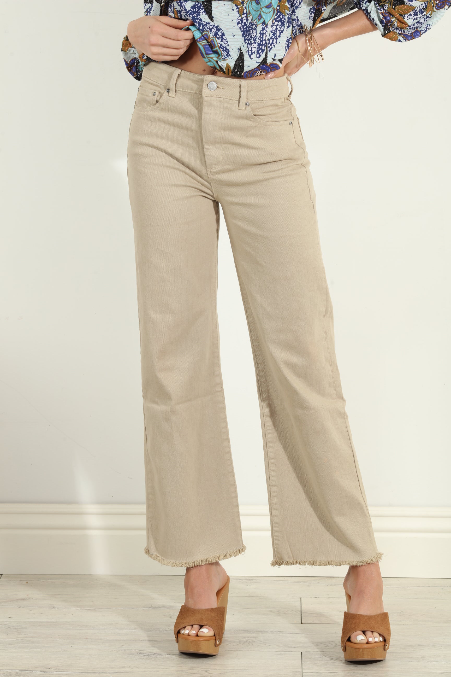 TRCTR Khaki High Waist Jeans-BEST SELLERS