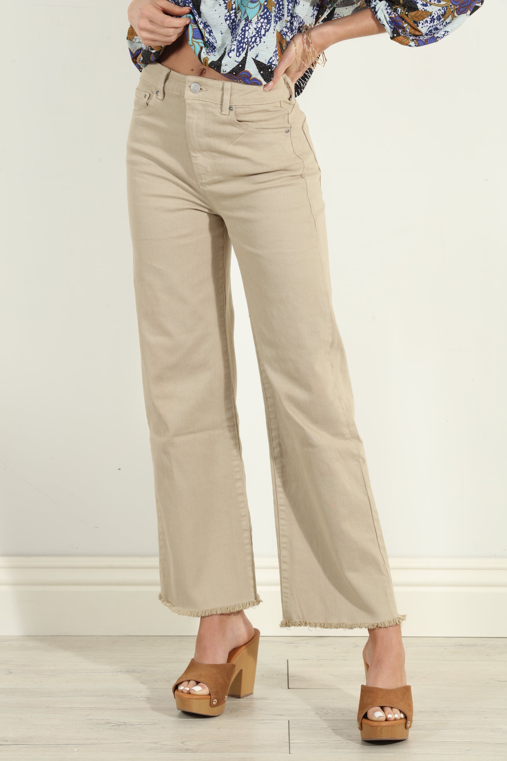 TRCTR Khaki High Waist Jeans-BEST SELLERS