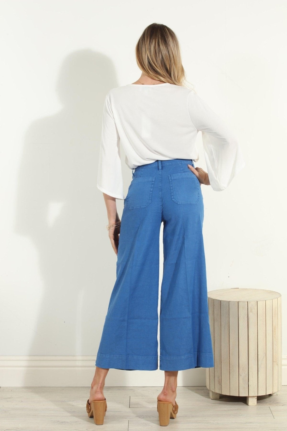 Ivory Cupro Surplice Top-FINAL SALE