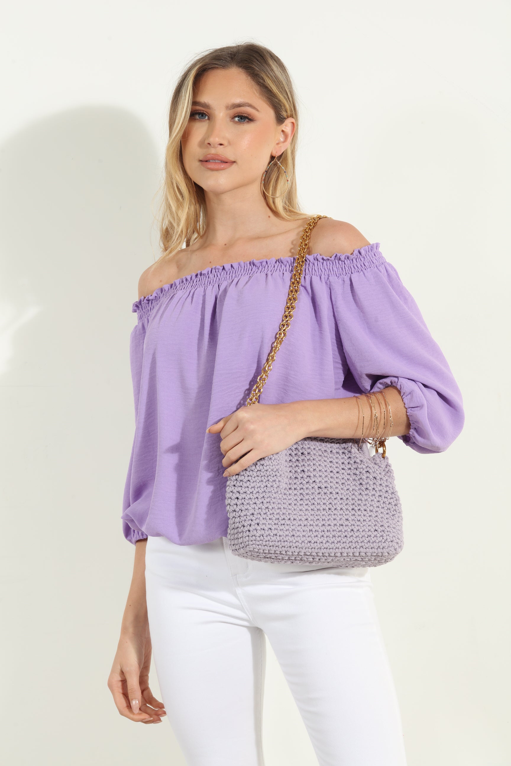 Lilac Woven Knit Purse-FINAL SALE