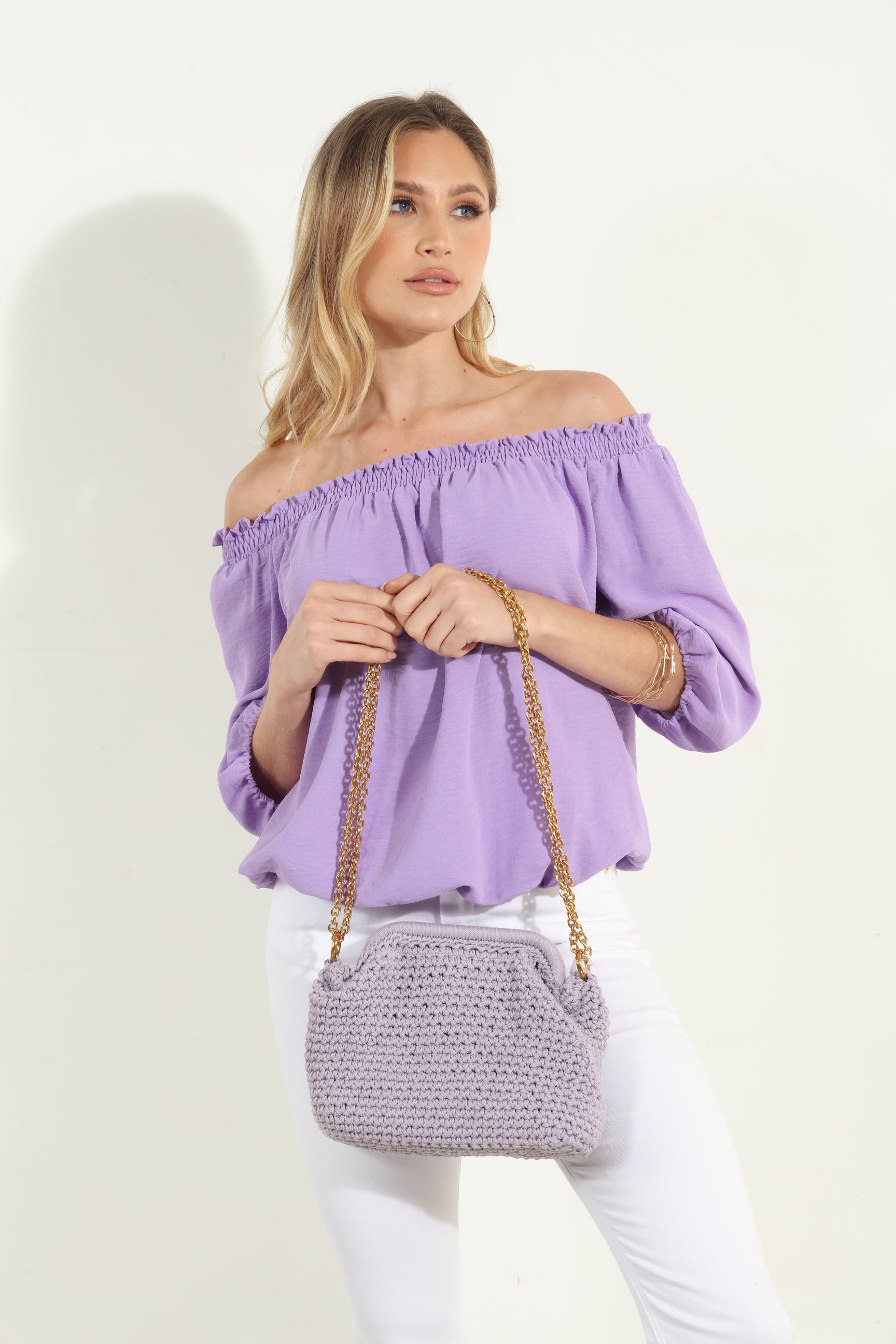 Lilac Woven Knit Purse-FINAL SALE