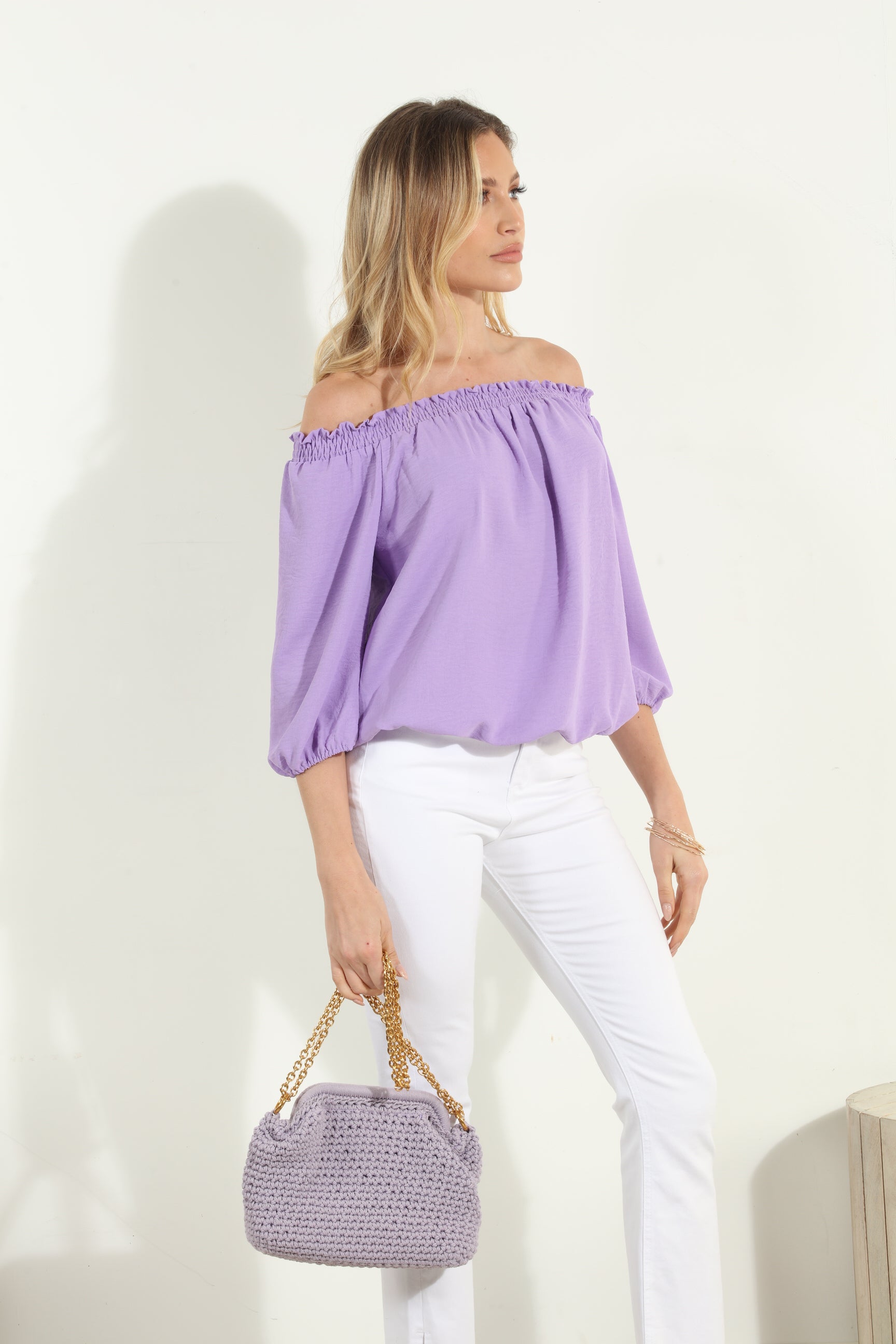 Lilac Woven Knit Purse-FINAL SALE