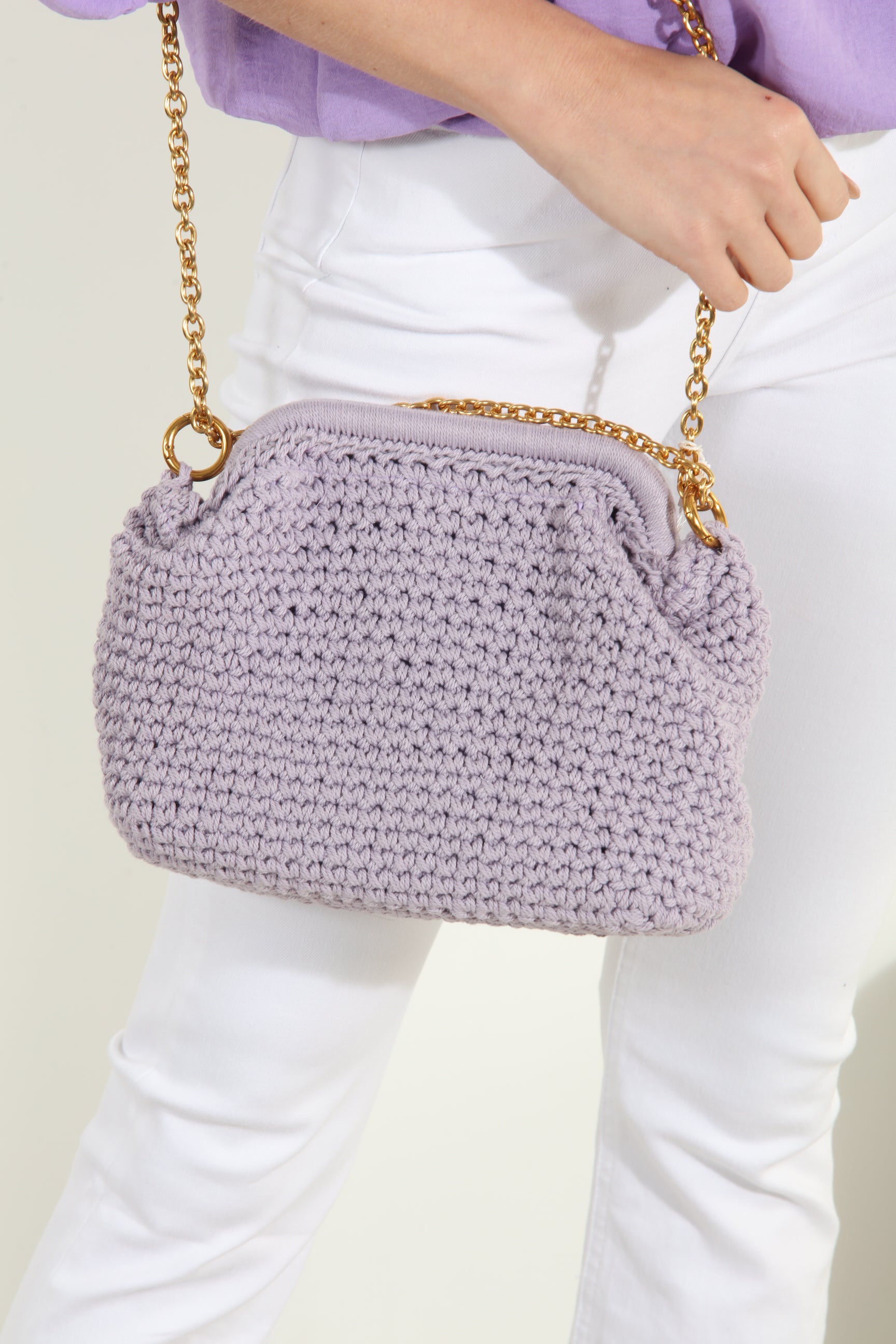 Lilac Woven Knit Purse-FINAL SALE