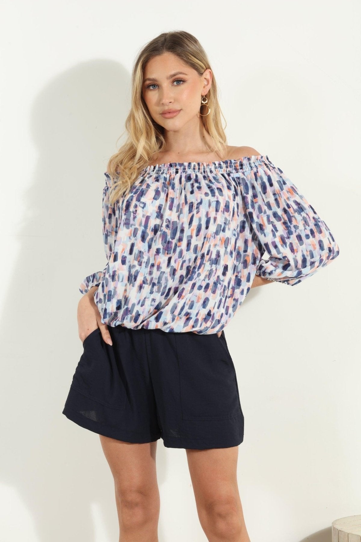 Pearl Smocked OTS Top-FINAL SALE