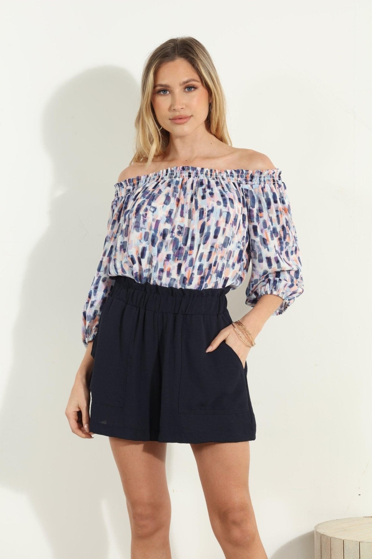 Pearl Smocked OTS Top-FINAL SALE