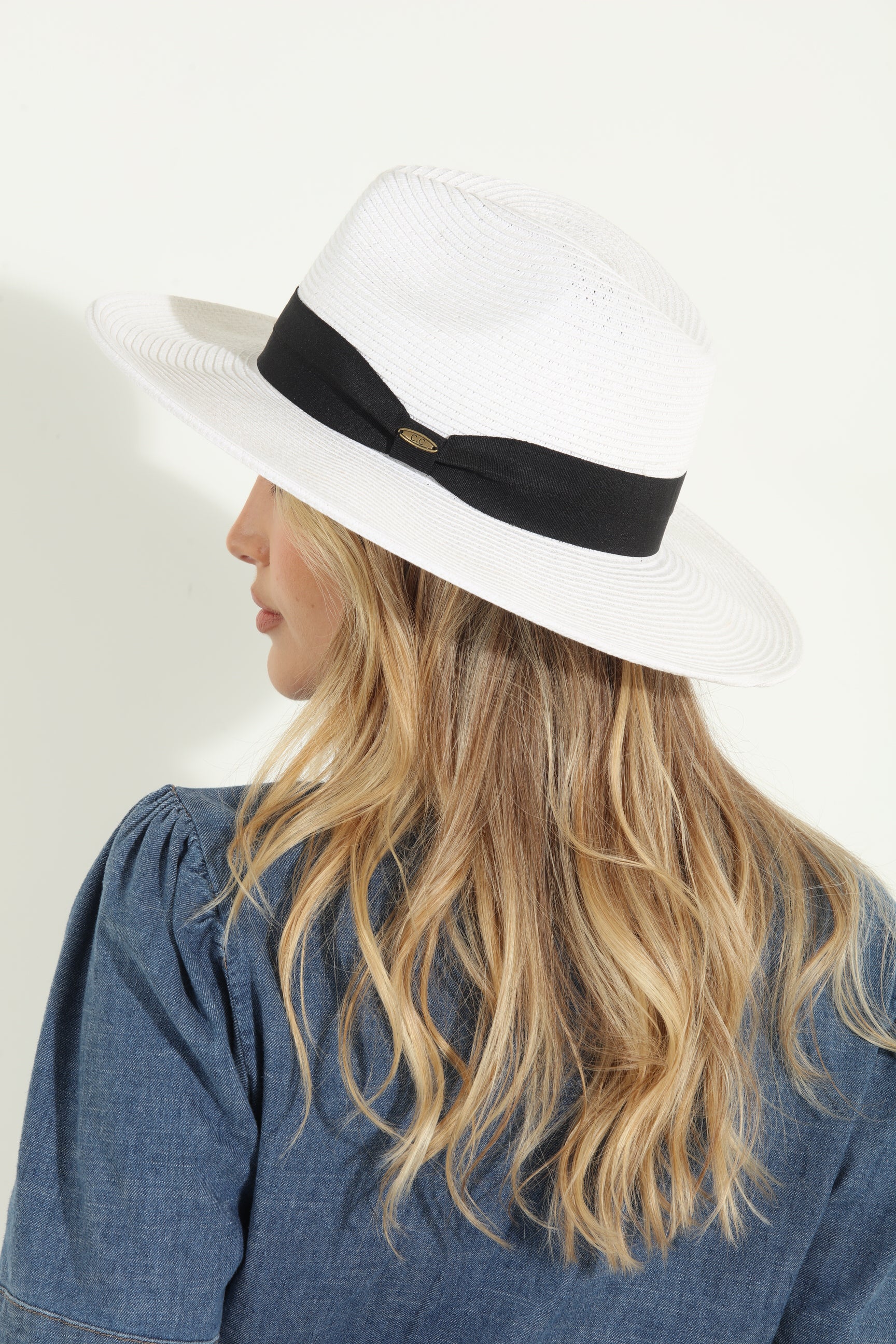 White + Black Fedora Hat