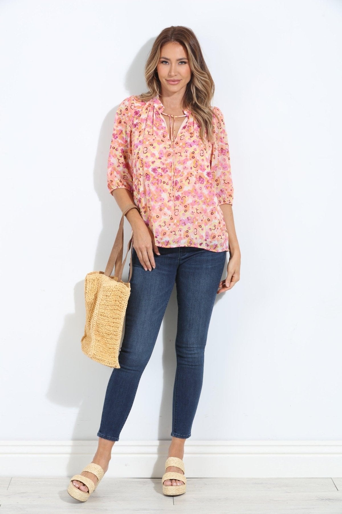 Jacinta Split-Neck Blouse-BEST SELER