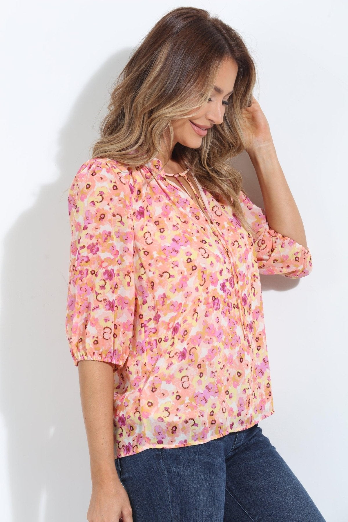 Jacinta Split-Neck Blouse-BEST SELER