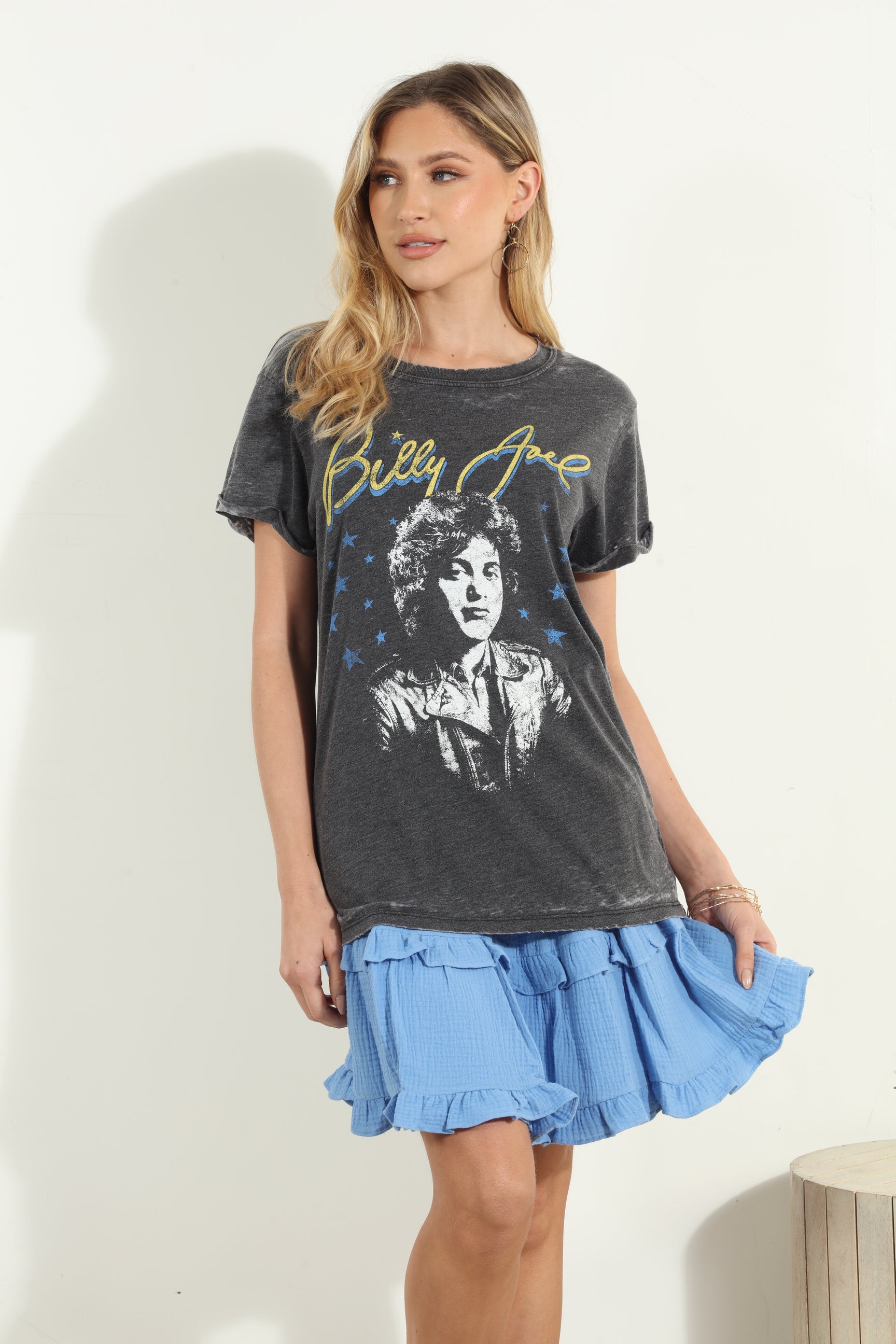 Cornflower Mini Ruffle Skirt-FINAL SALE