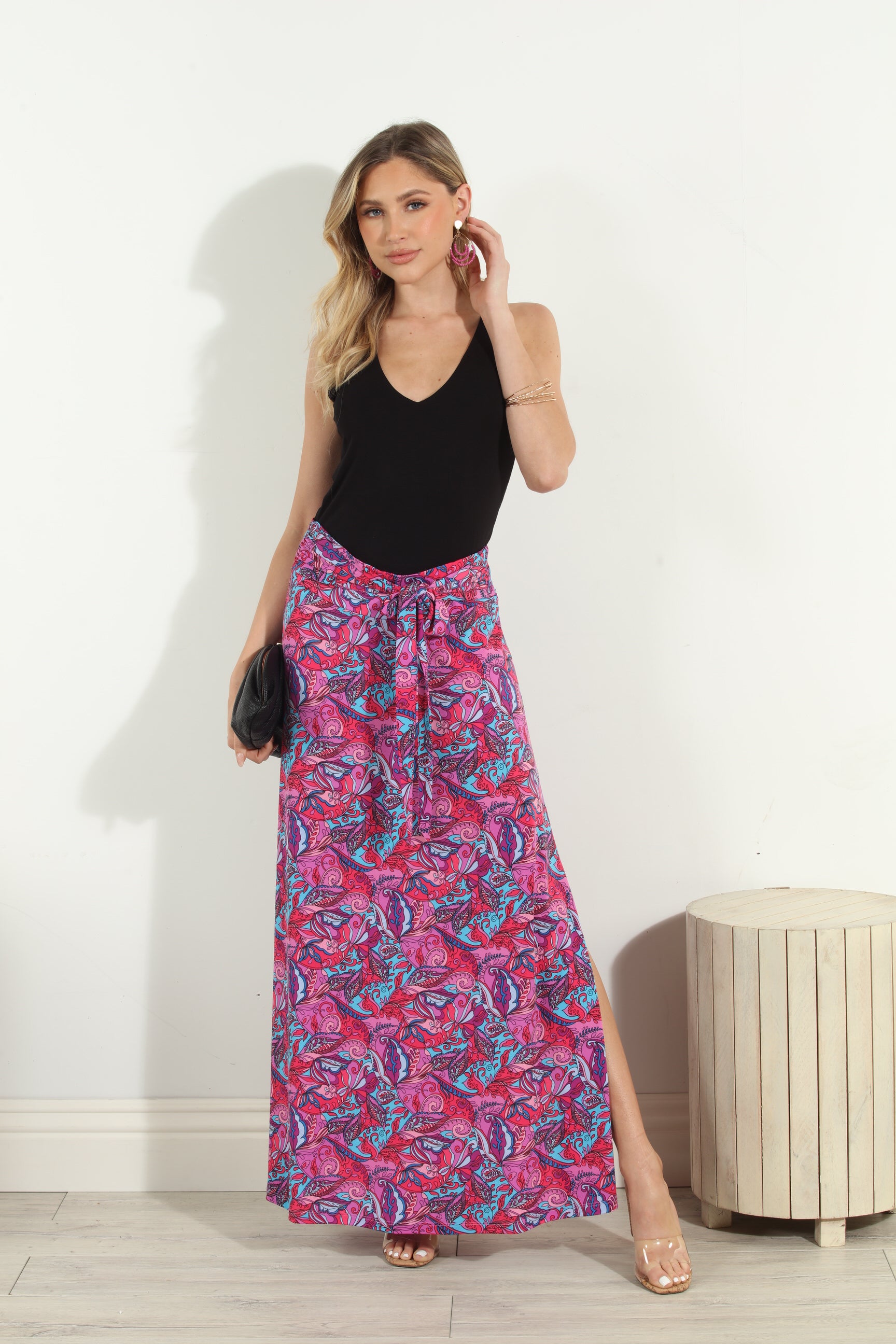 Shaye Tie Front Maxi Skirt-FINAL SALE