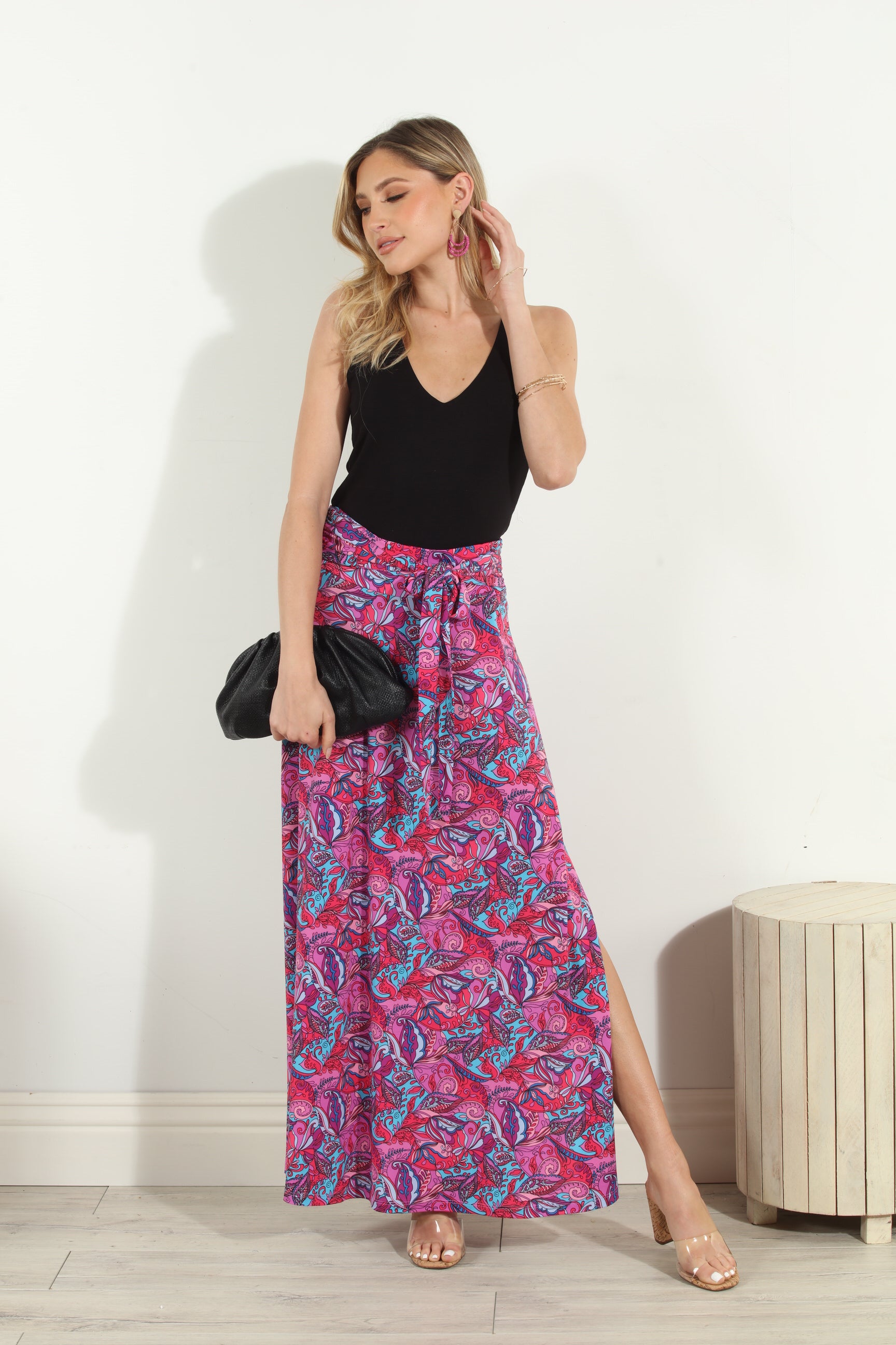 Shaye Tie Front Maxi Skirt-FINAL SALE