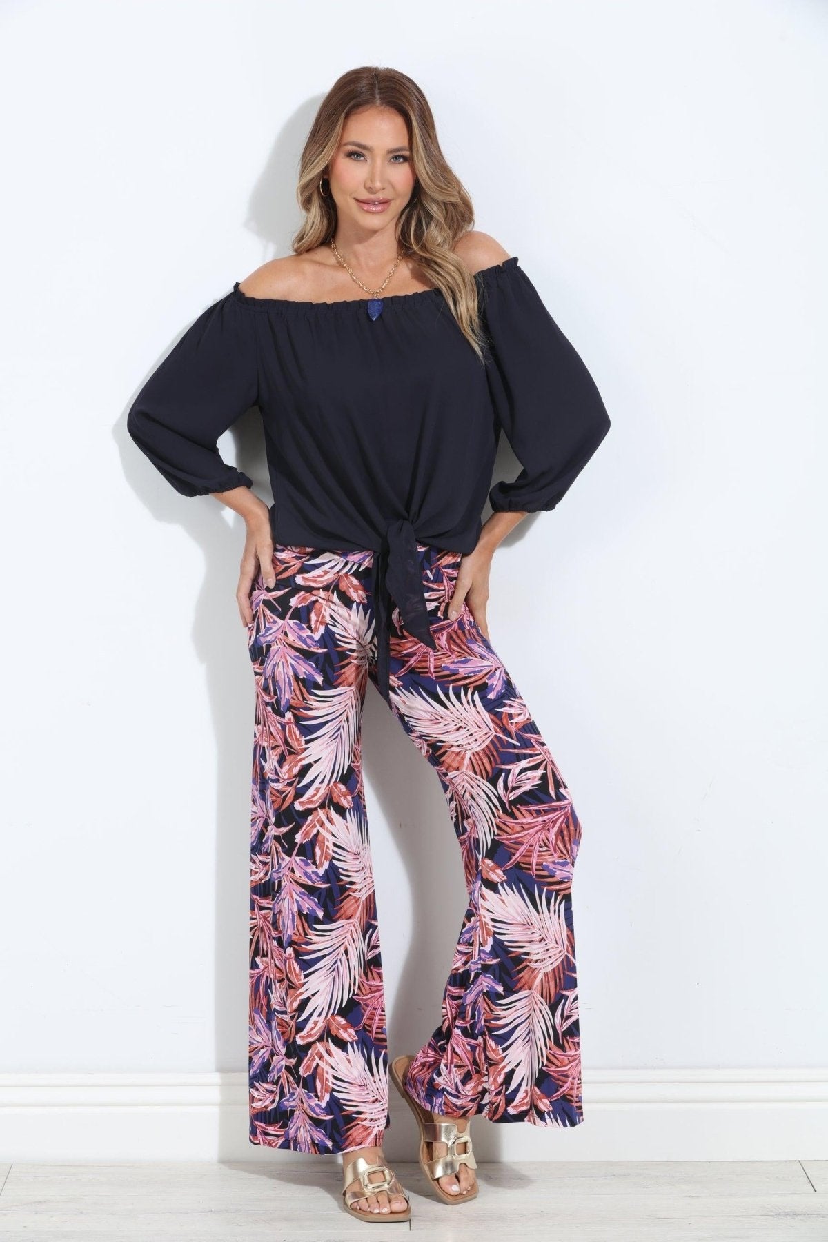 Yara Stretch Wide Leg Pants-FINAL SALE