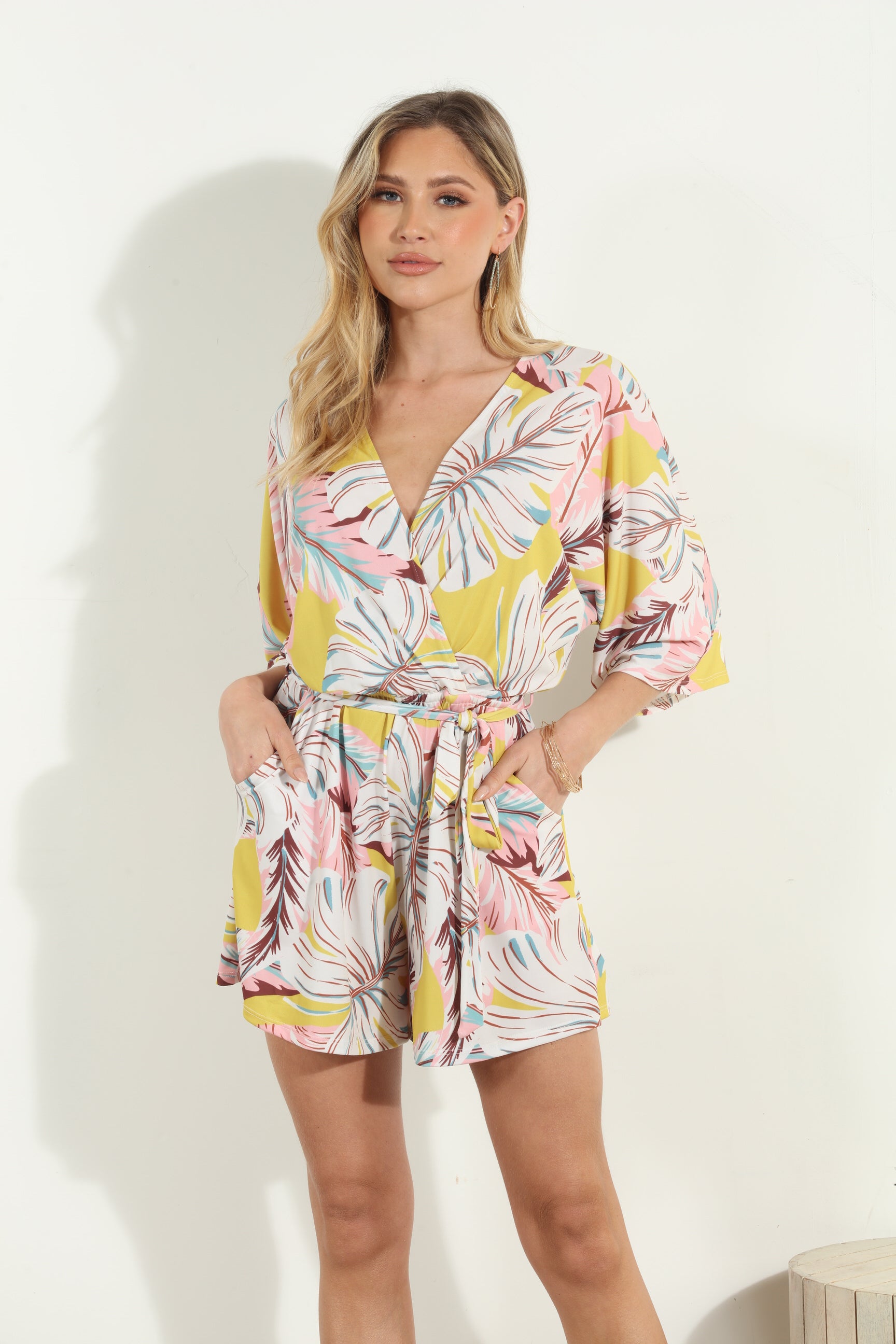 Tricia Stretch Kimono Romper-FINAL SALE