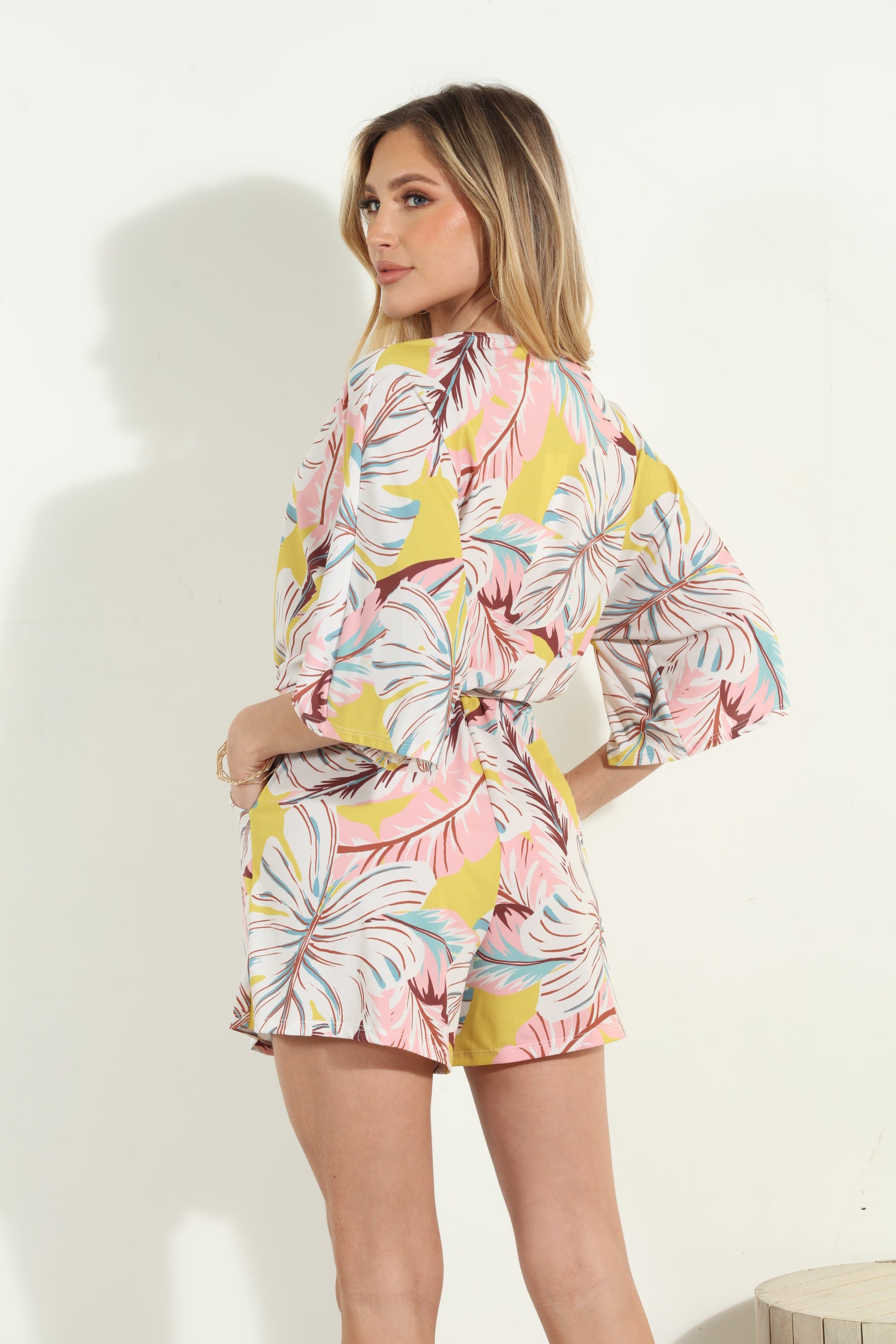 Tricia Stretch Kimono Romper-FINAL SALE