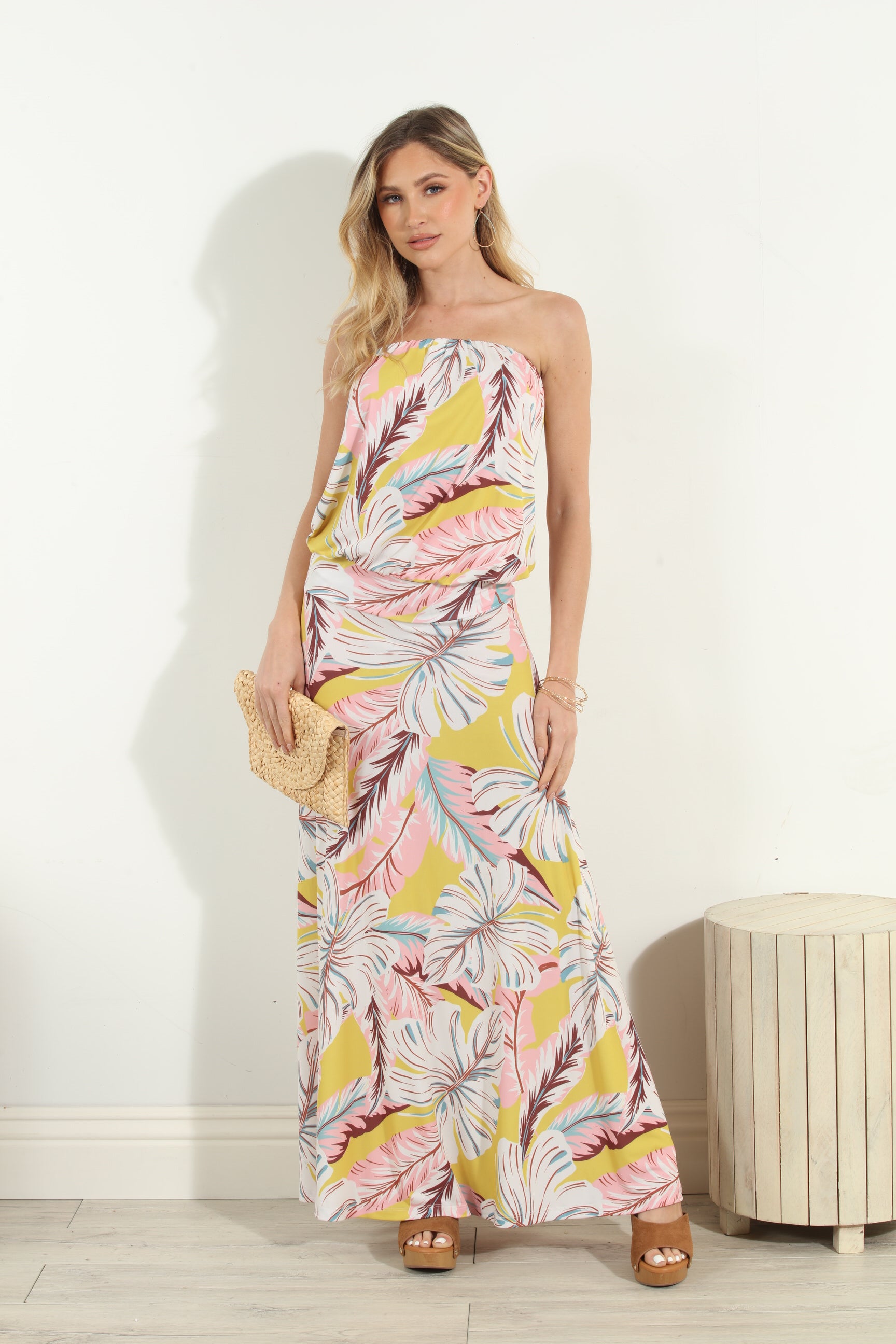 Tricia Strapless Dropwaist Maxi Dress-FINAL SALE