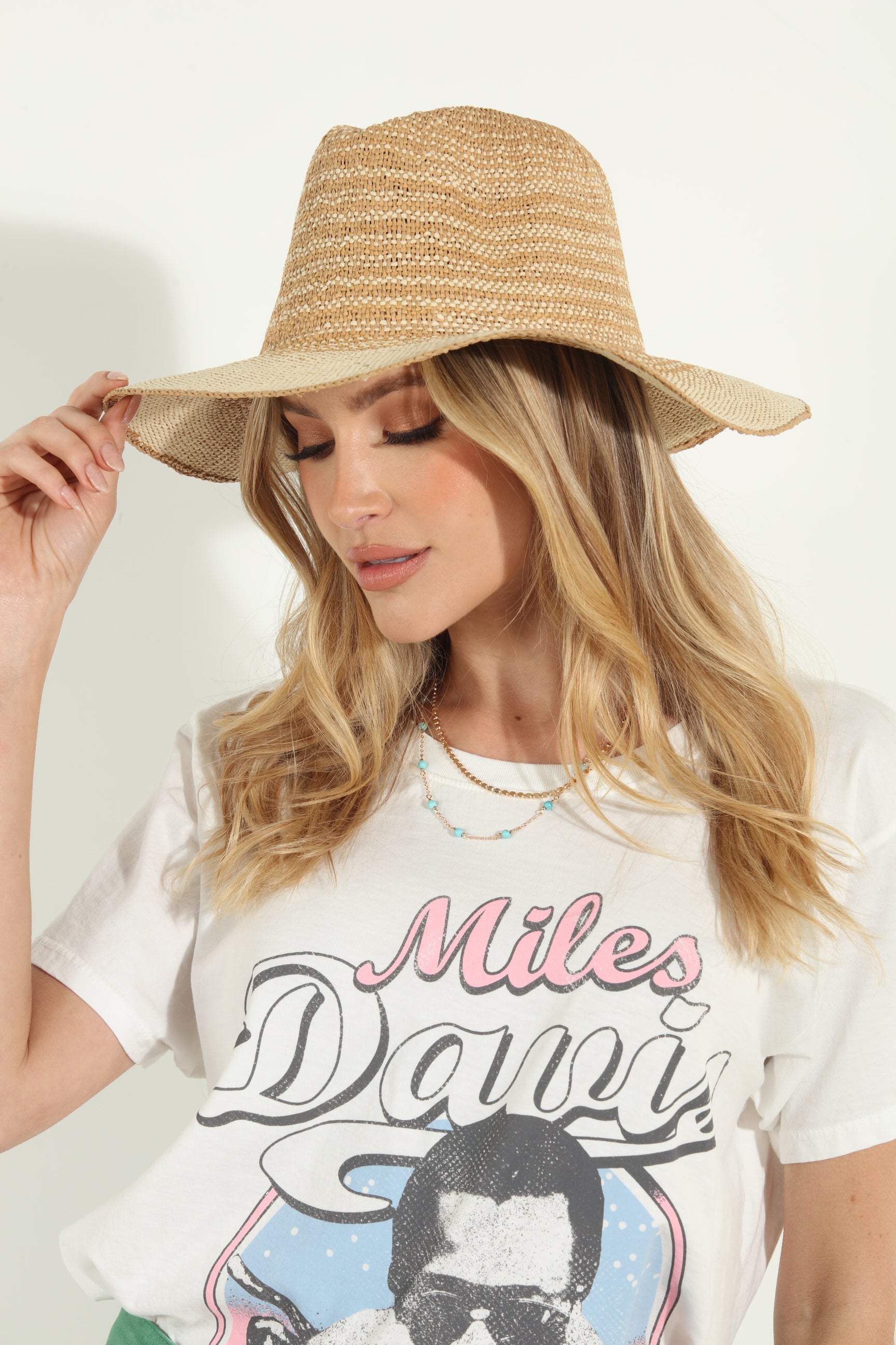 Two-Toned Woven Sun Hat