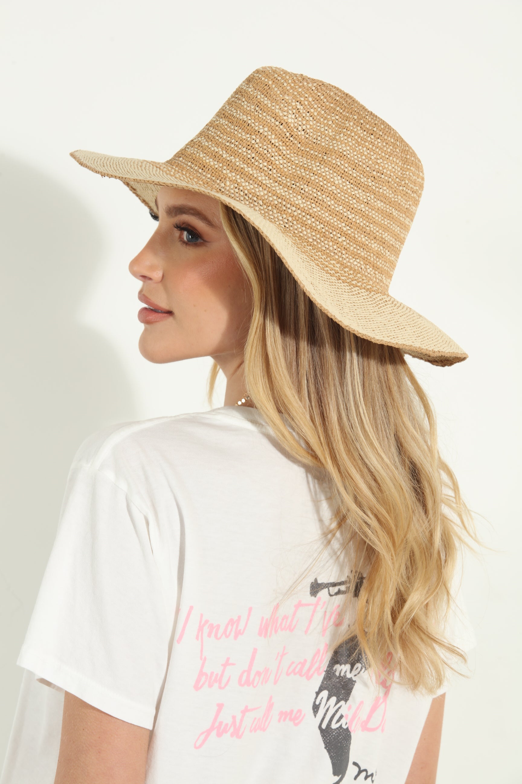 Two-Toned Woven Sun Hat