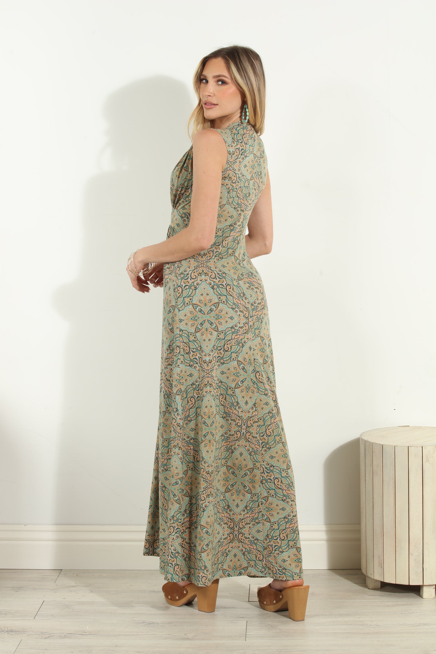 Neema Stretch V-Neck Maxi Dress