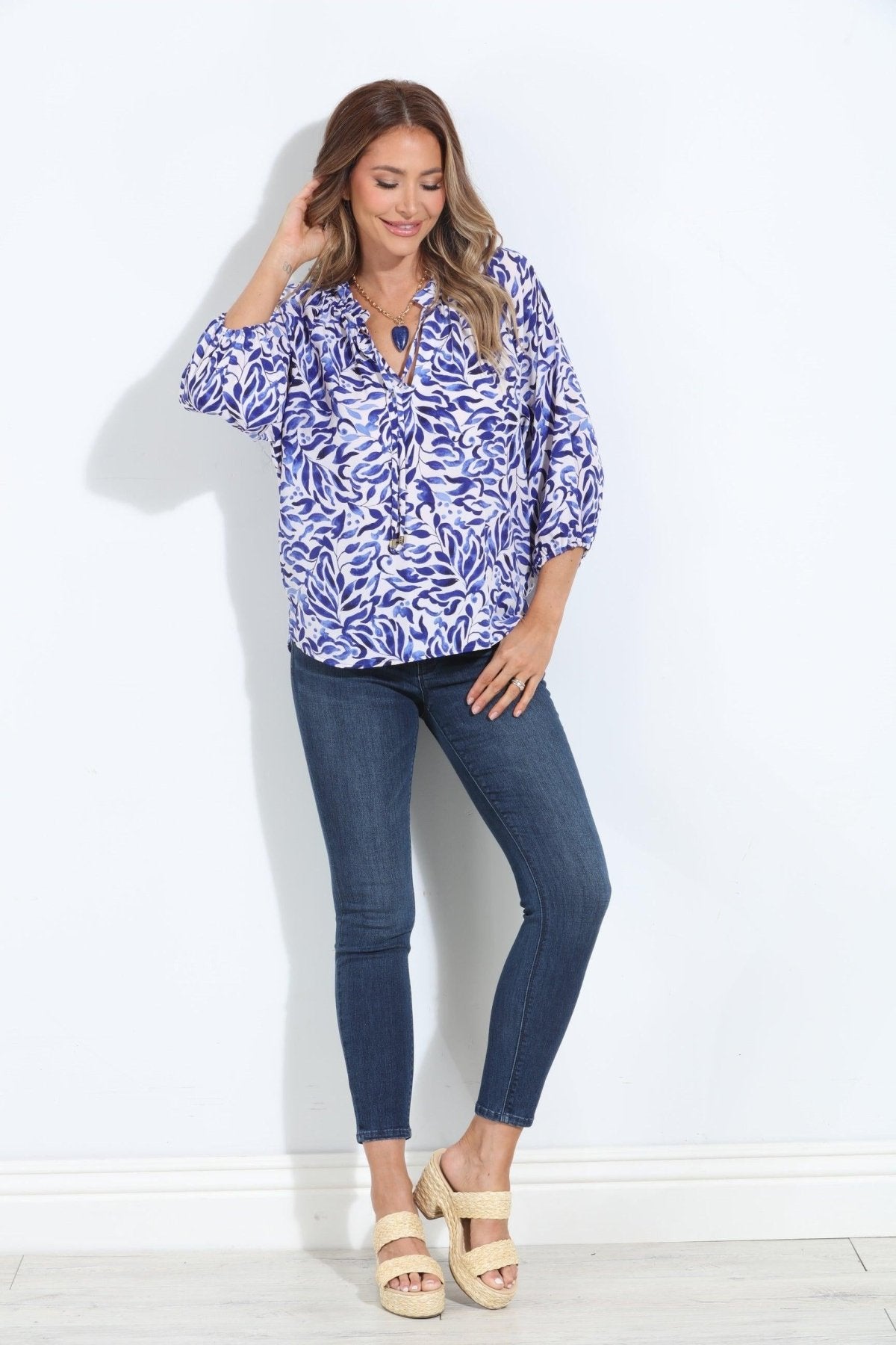 Frederick Split-Neck Blouse-BEST SELLER