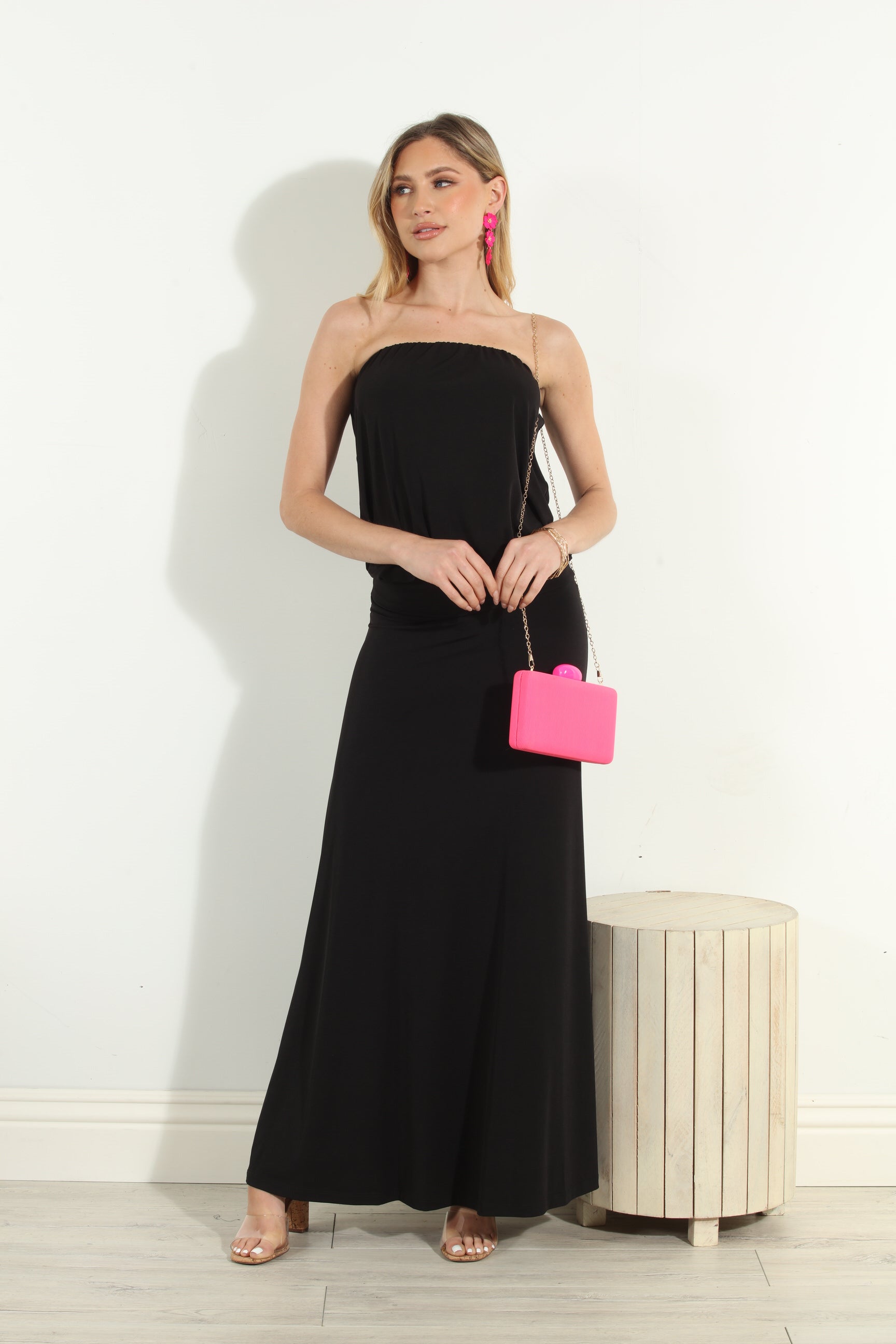 Black Strapless Maxi Dress-BEST SELLER