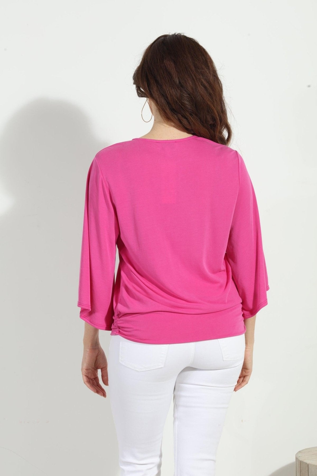 Carmine Cupro Stretch Banded Kimono Top-BEST SELLER