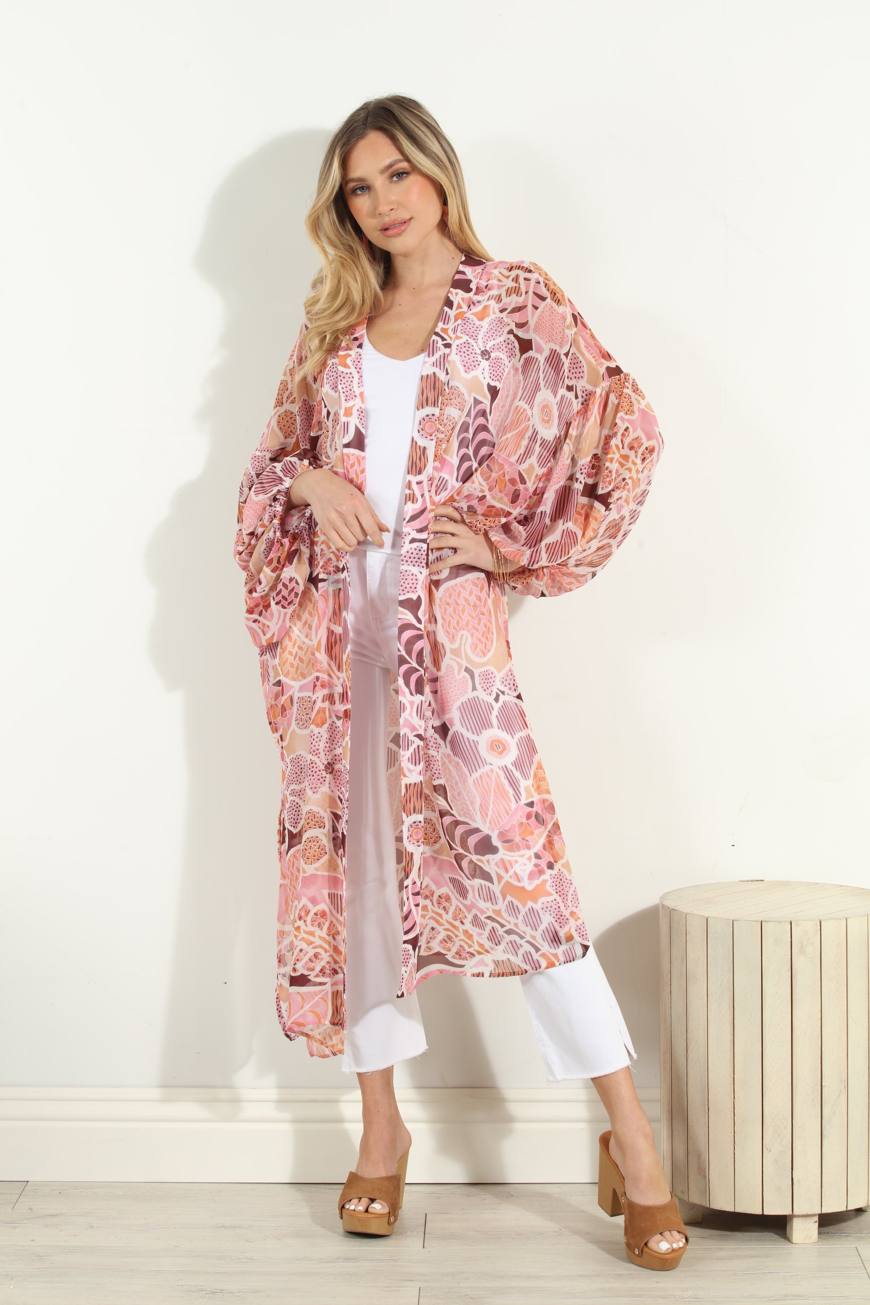 Fleur Chiffon Midi Kimono