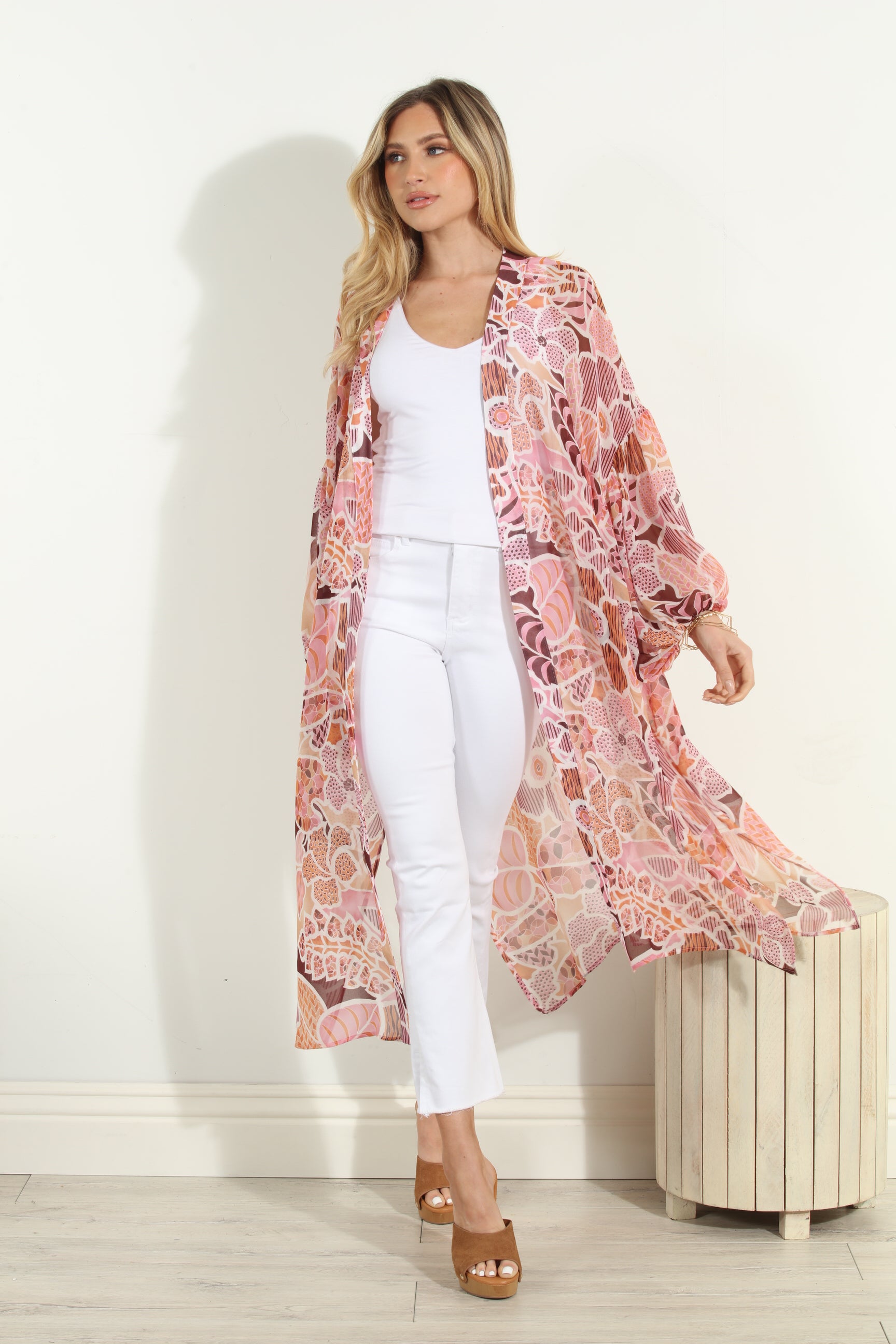 Fleur Chiffon Midi Kimono