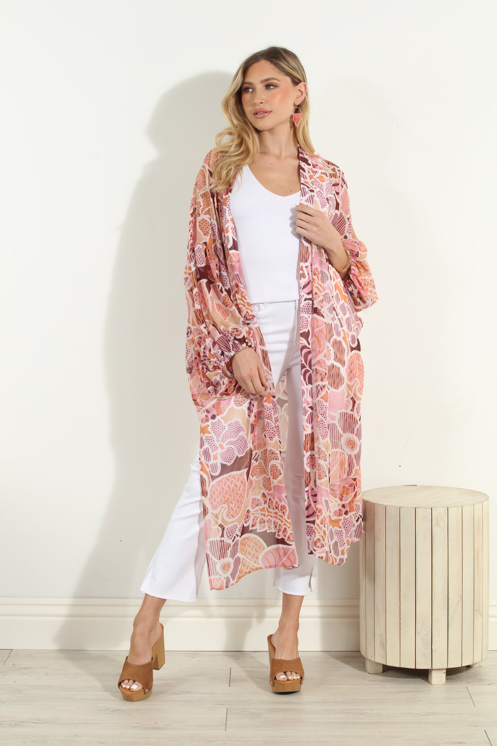 Fleur Chiffon Midi Kimono