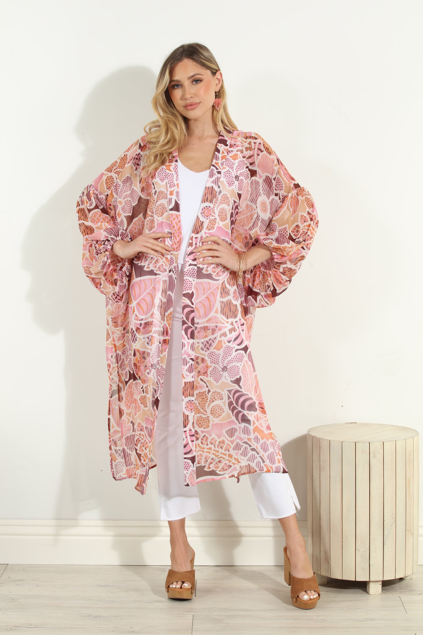 Fleur Chiffon Midi Kimono