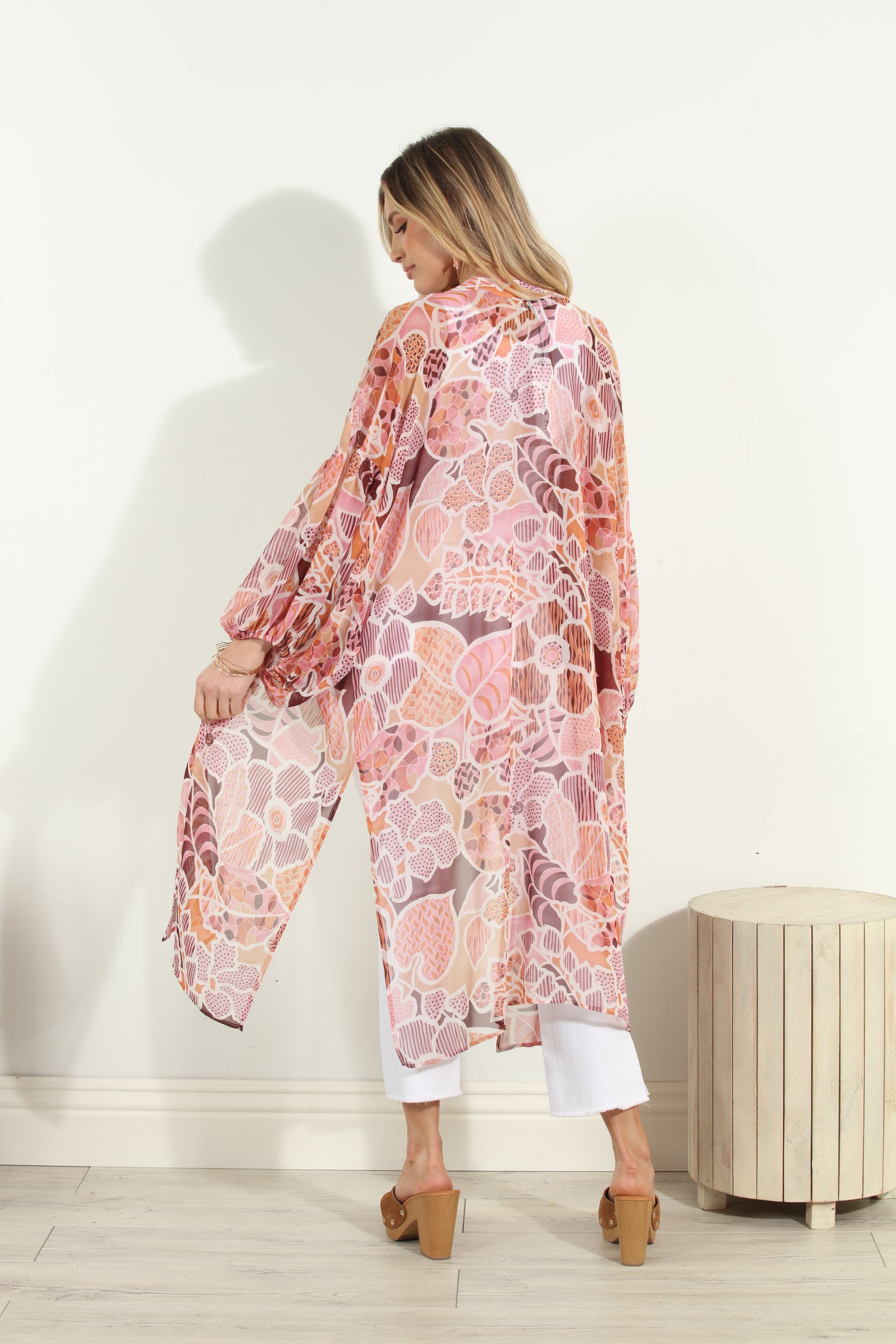 Fleur Chiffon Midi Kimono