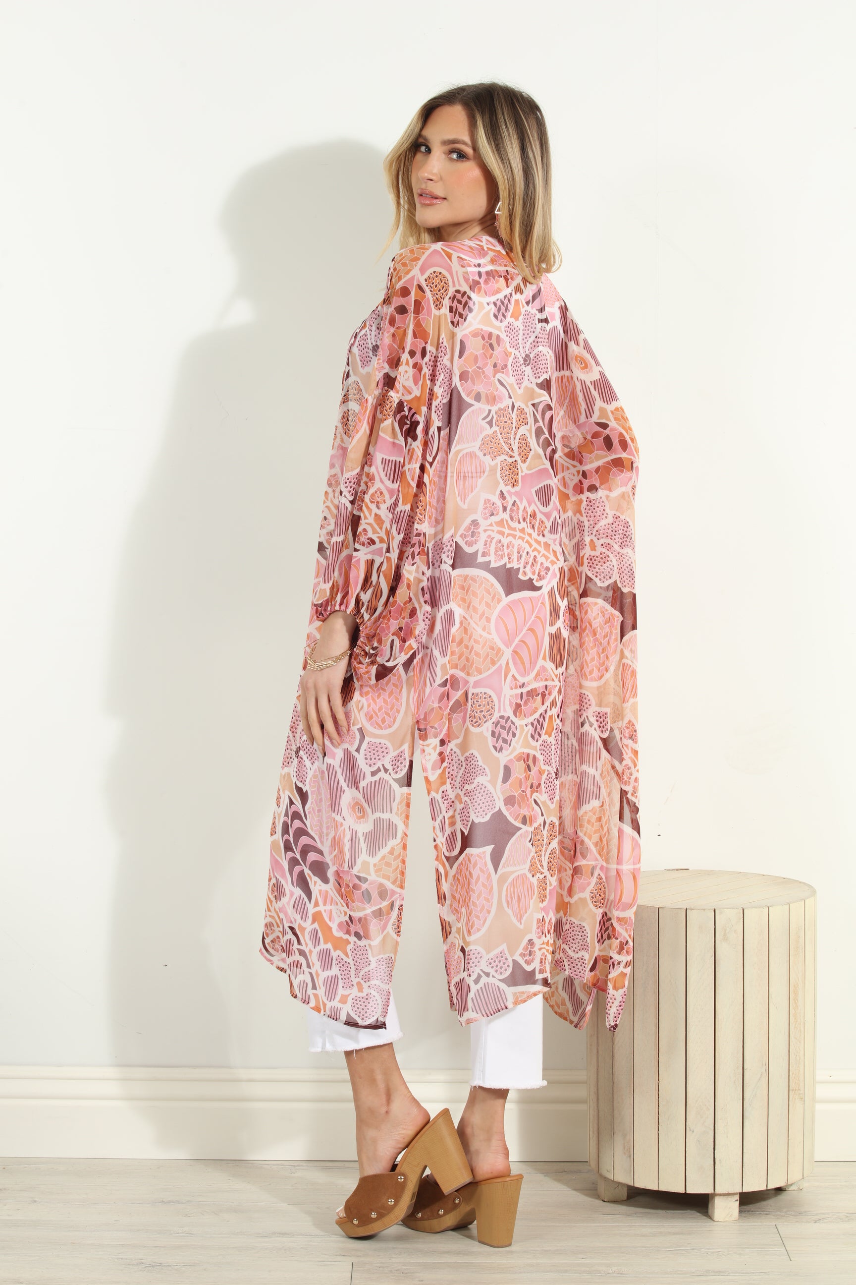 Fleur Chiffon Midi Kimono