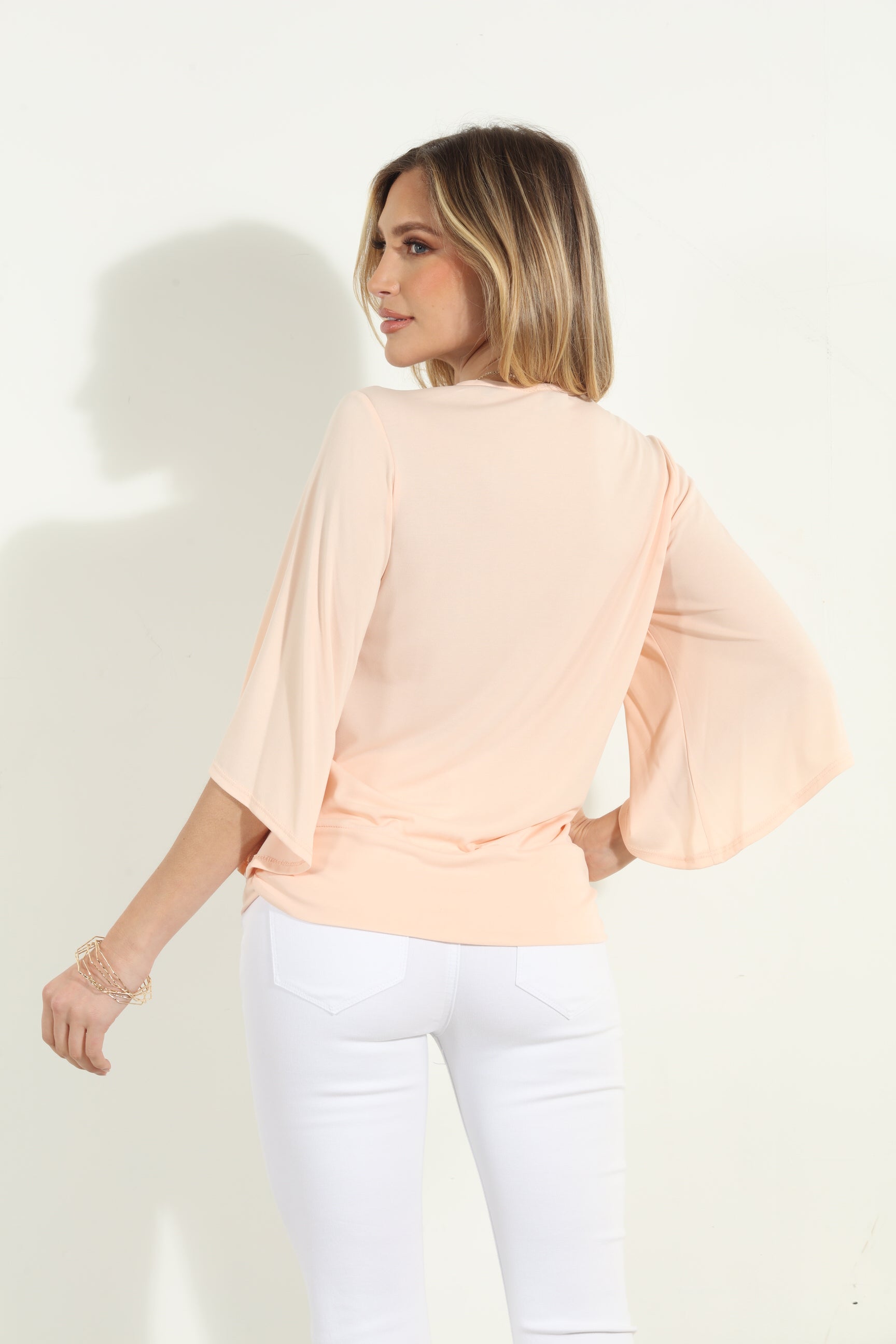 Blush Cupro Banded Kimono Top-FINAL SALE