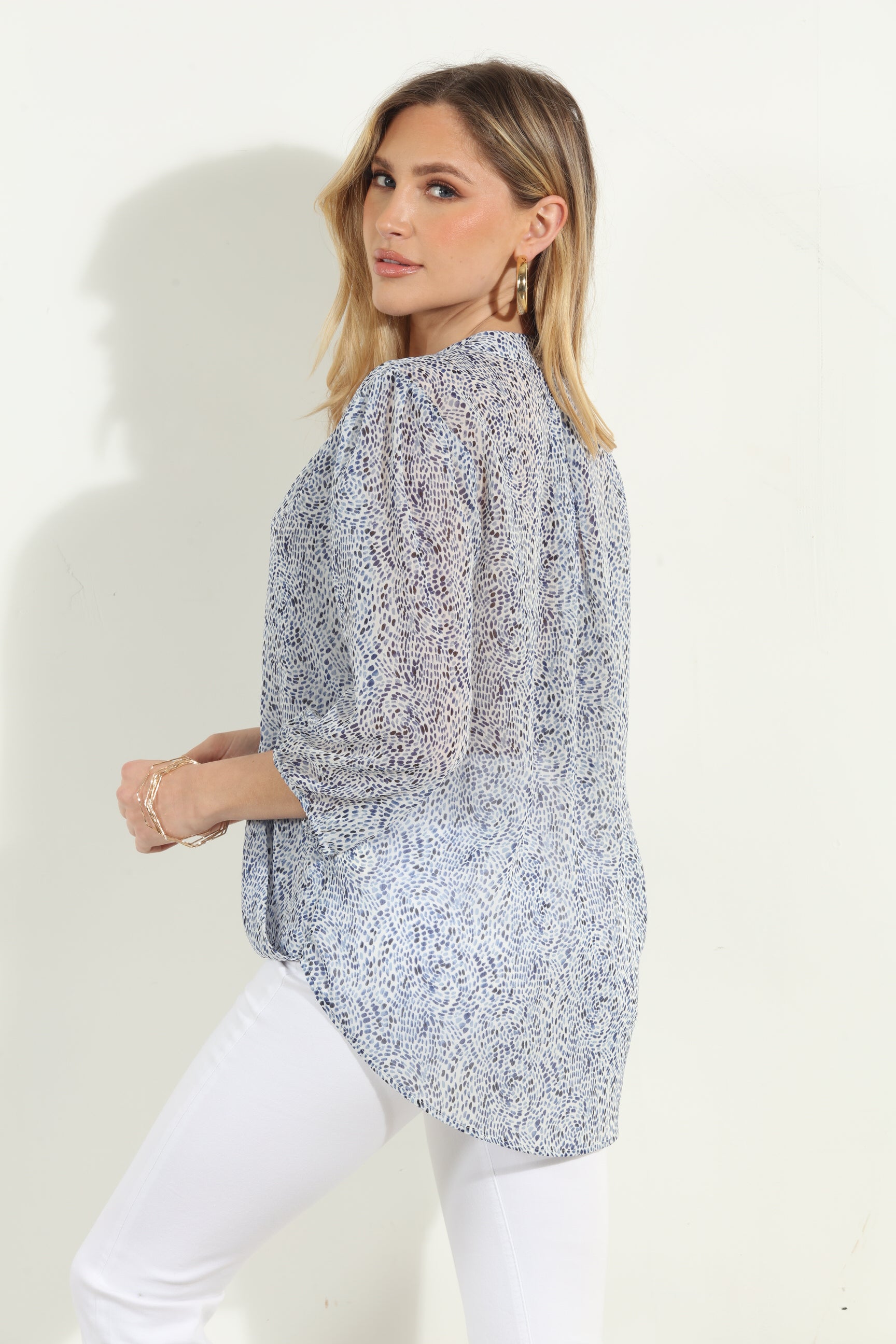 Darya 3/4 Sleeve Surplice Blouse-BEST SELLER