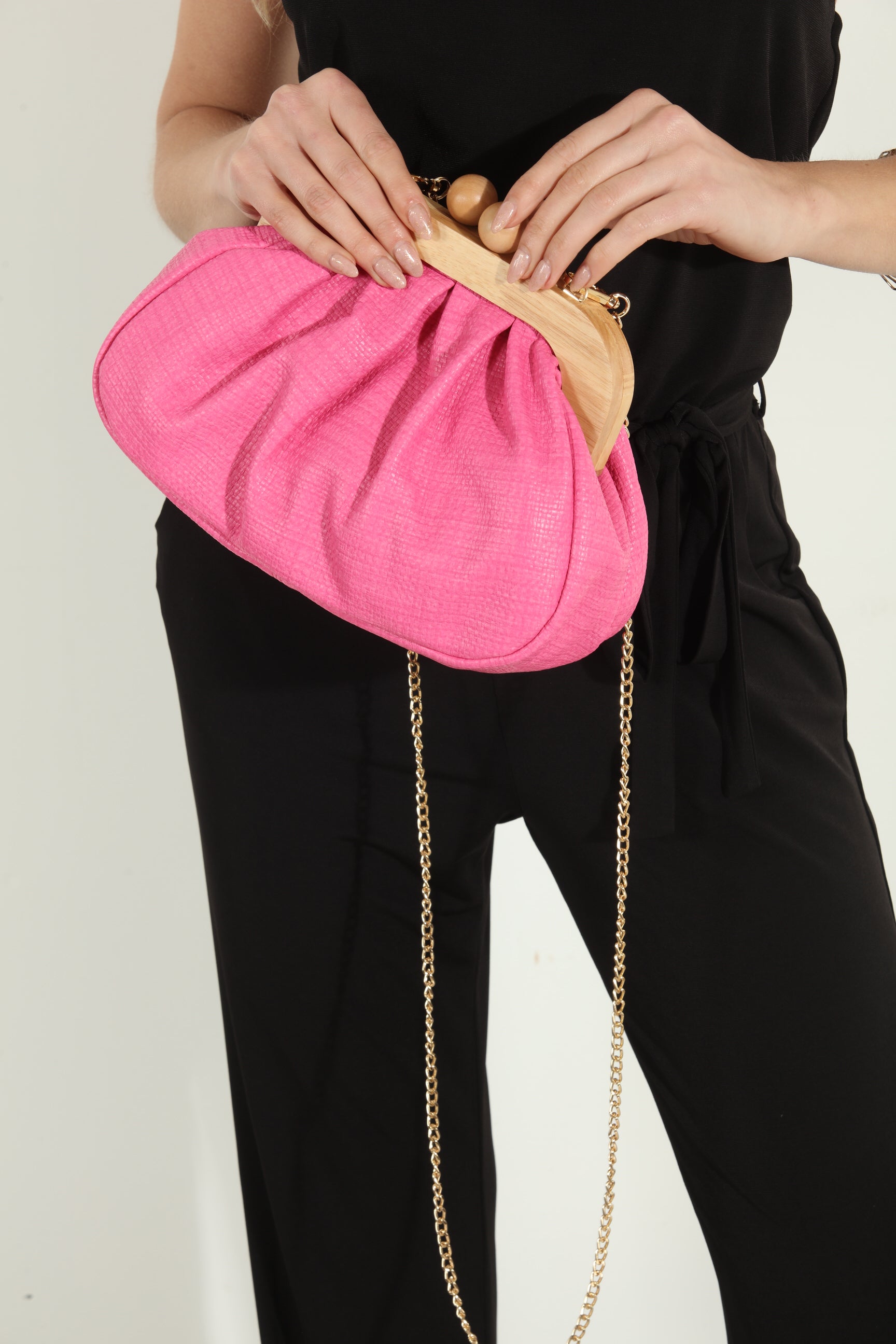 Hot Pink Leather Purse/Clutch-FINAL SALE