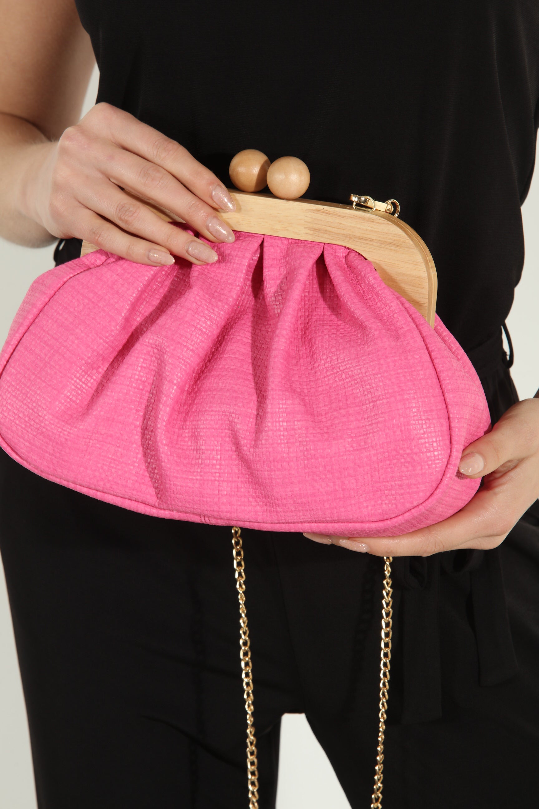 Hot Pink Leather Purse/Clutch-FINAL SALE