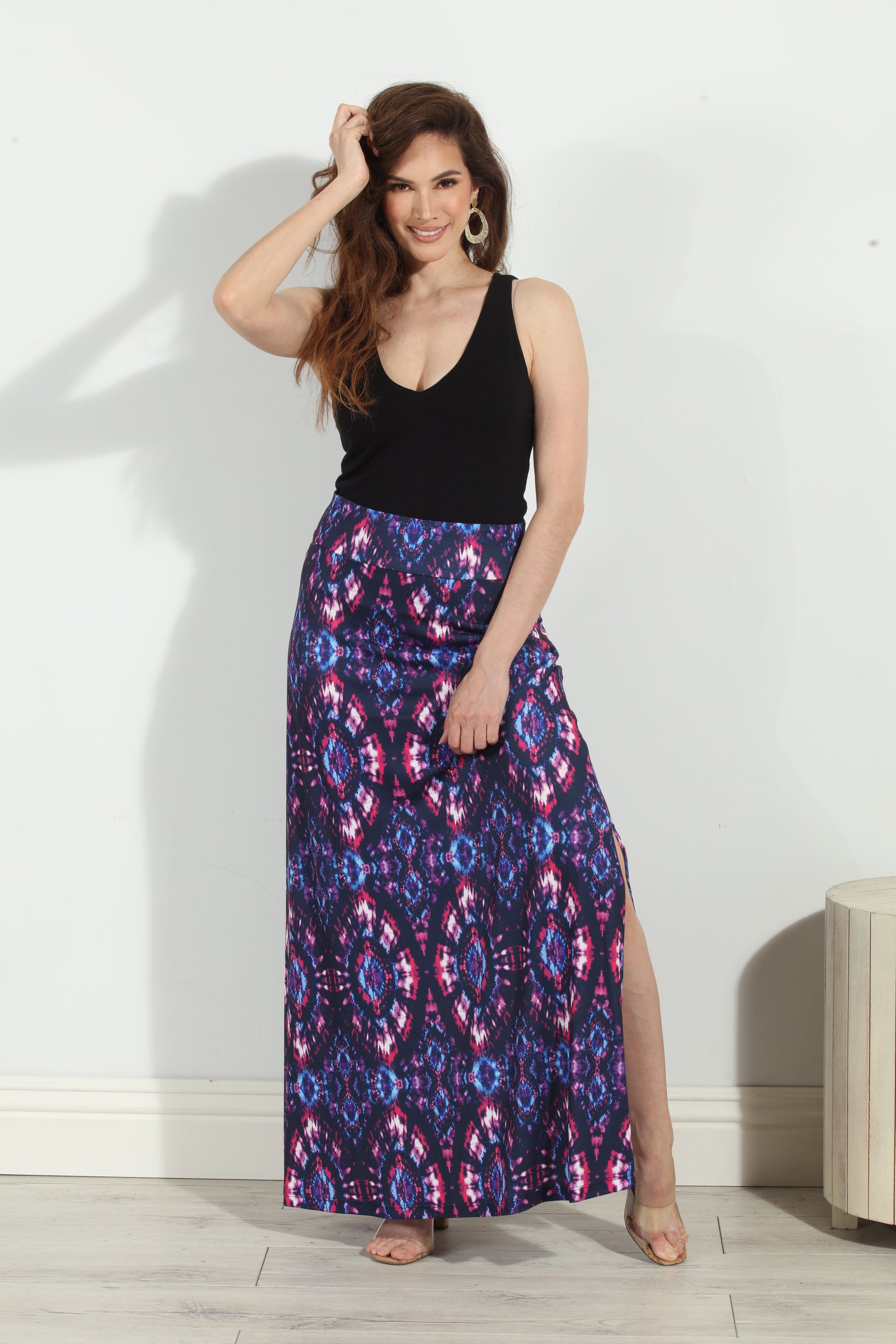 stretch maxi skirt