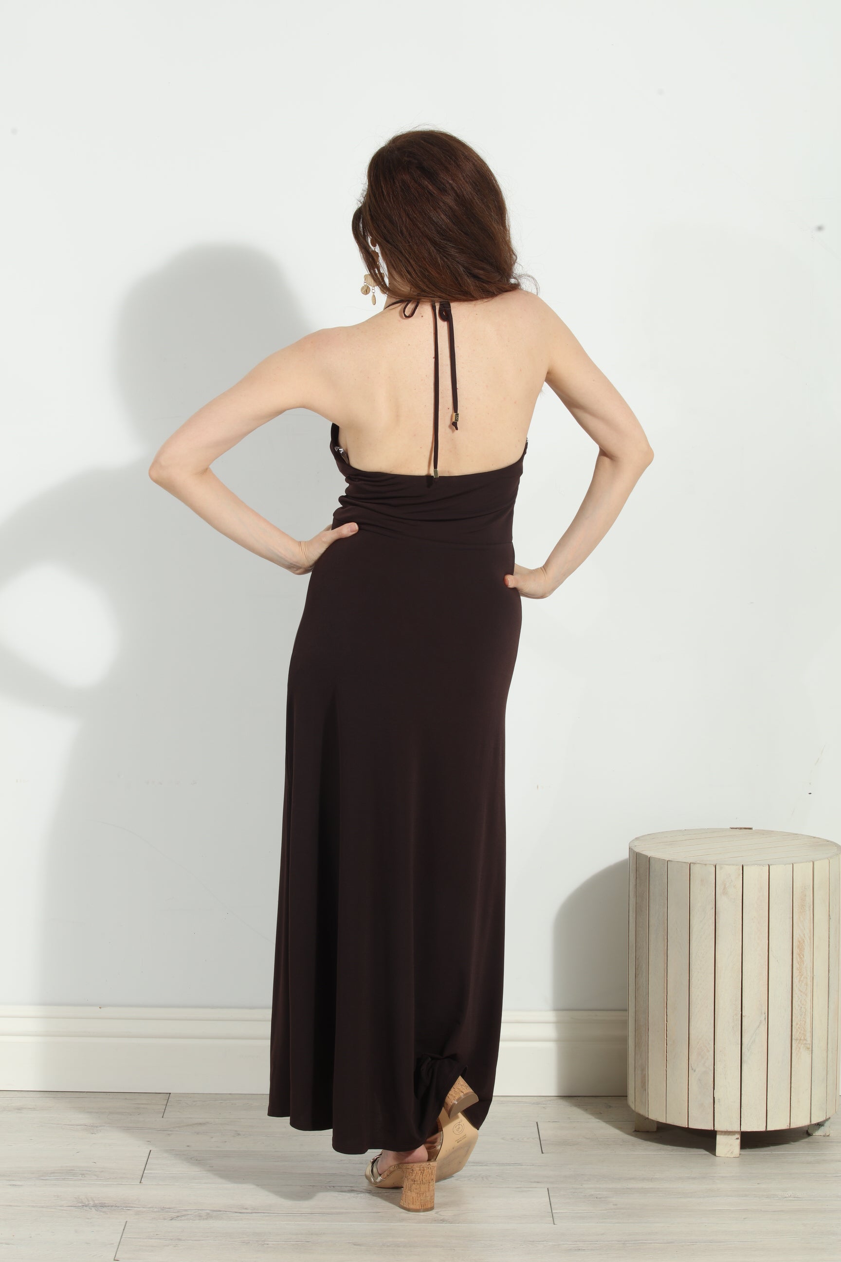 Chocolate Keyhole Maxi Dress- Best Seller