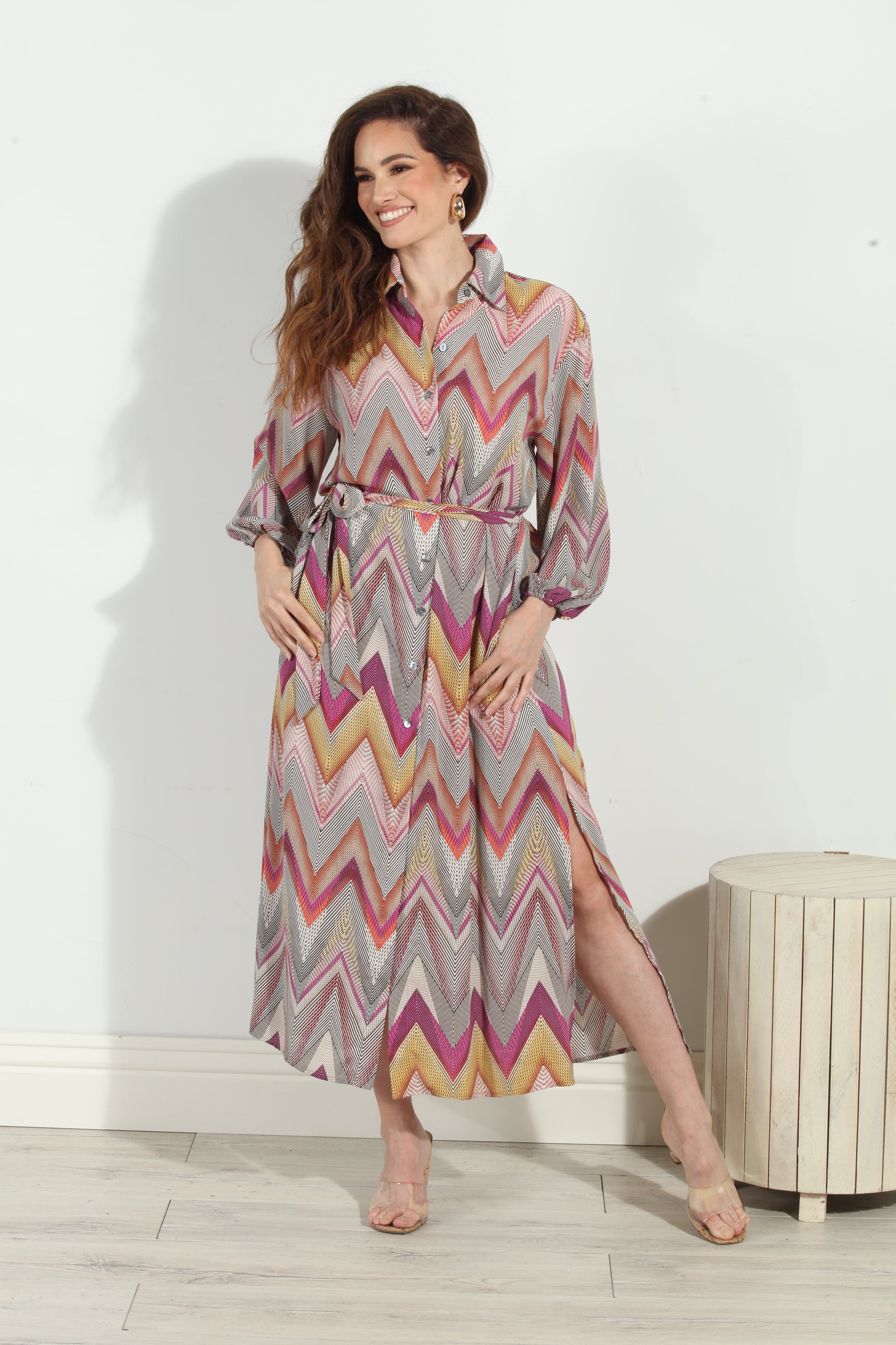 Luxe Button Down Shirt Dress