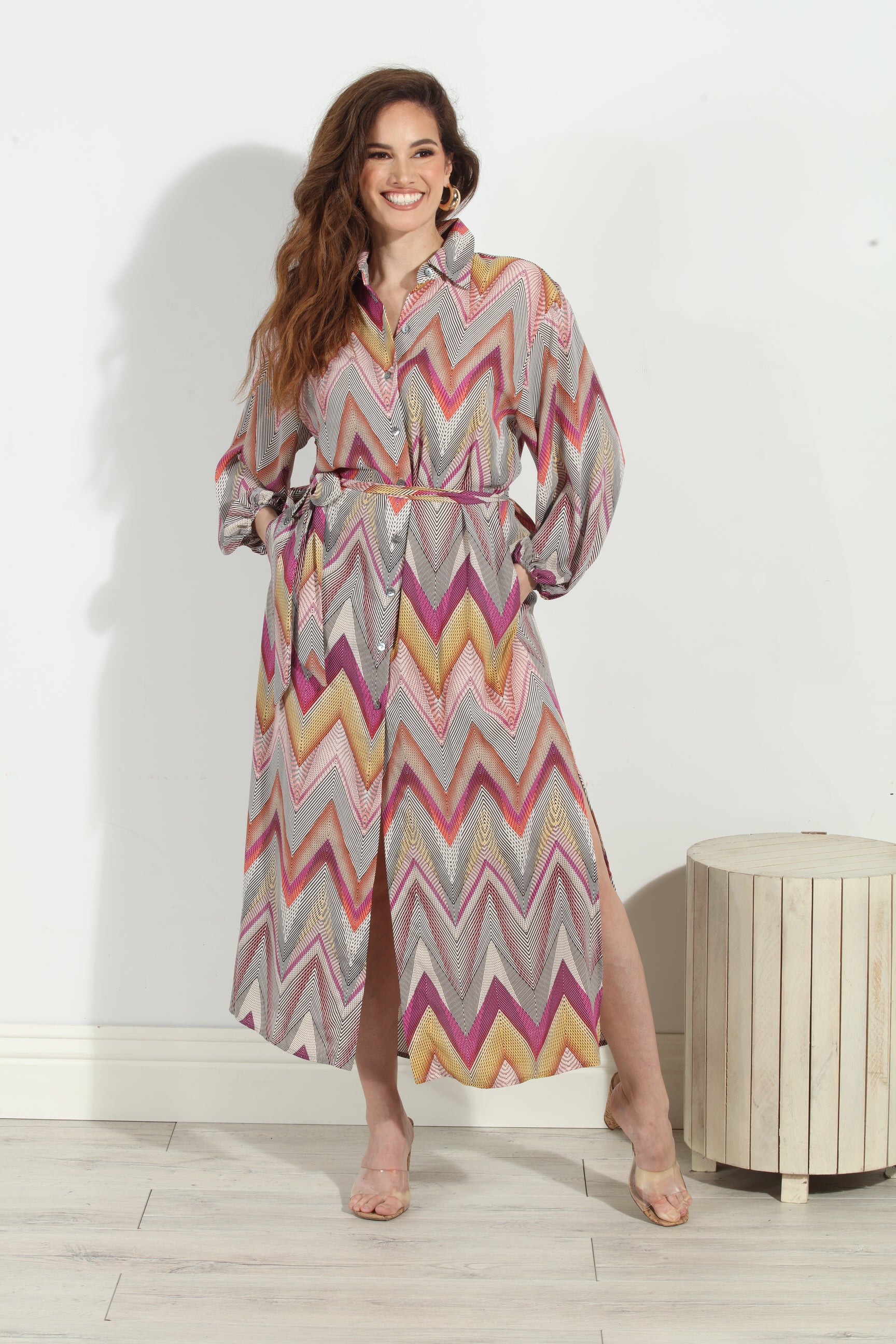 Luxe Button Down Shirt Dress