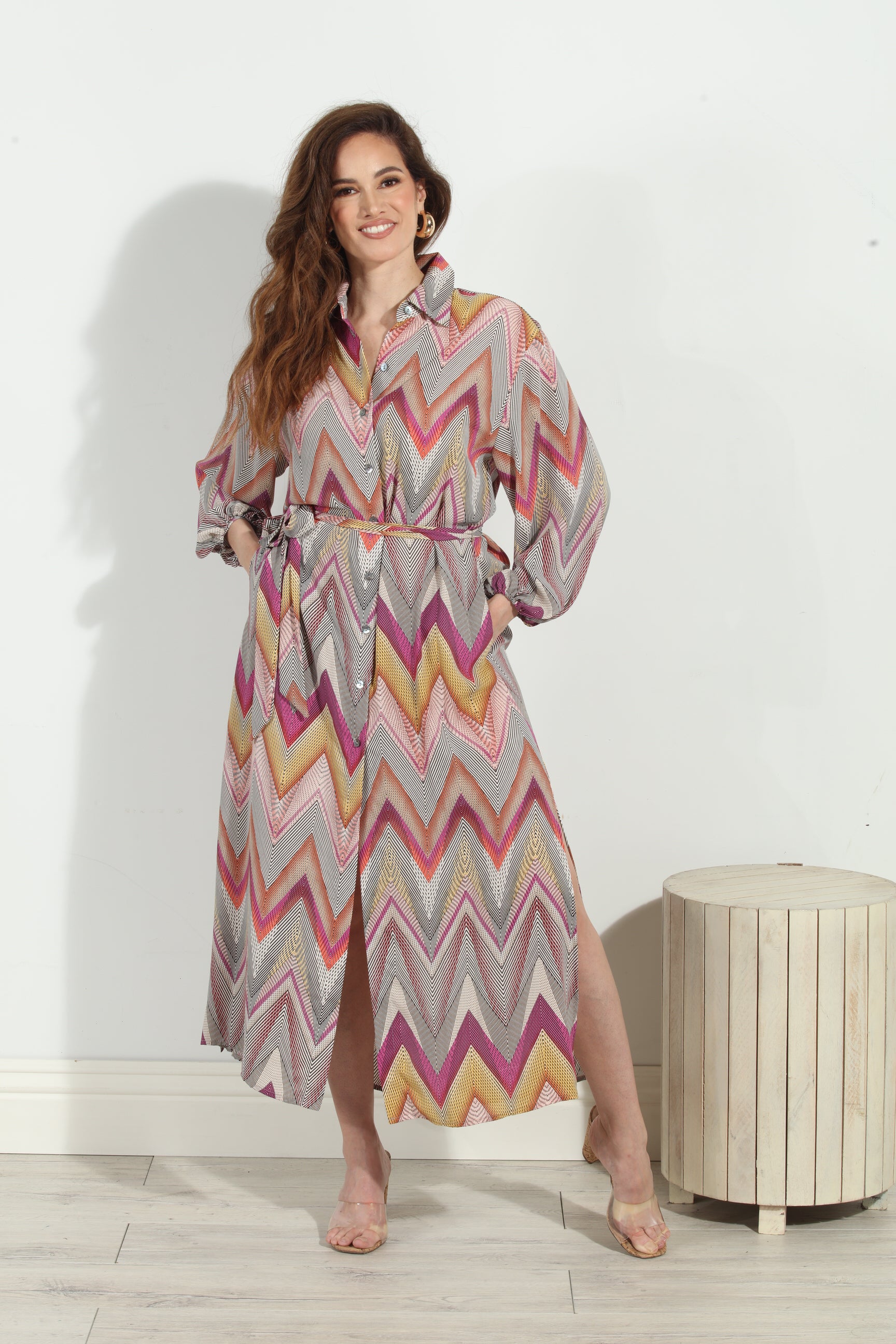 Luxe Button Down Shirt Dress