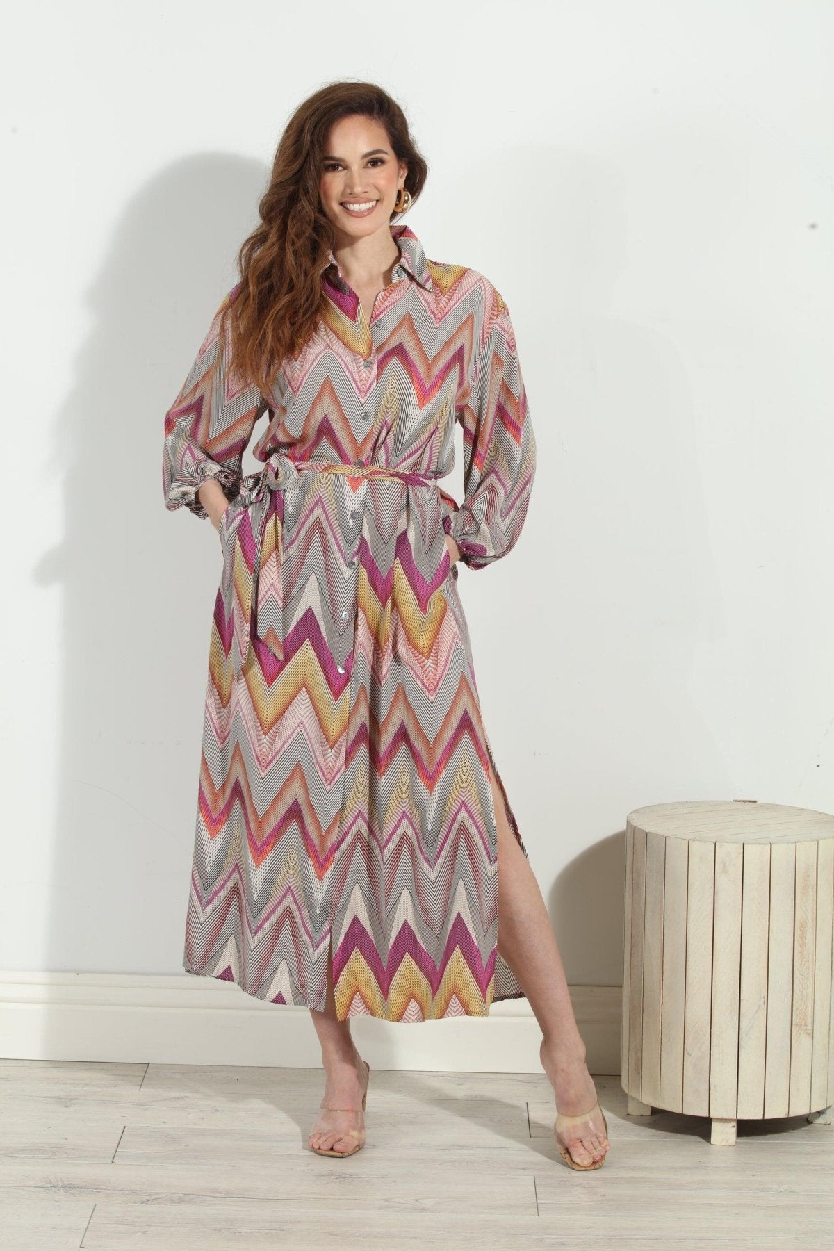 Luxe Button Down Shirt Dress-FINAL SALE