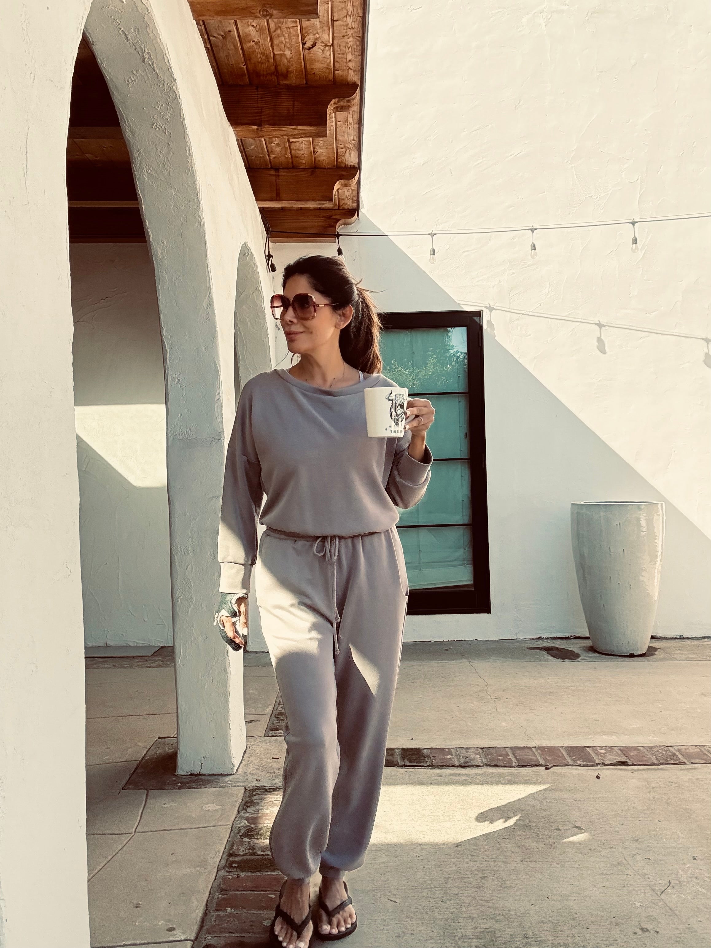 Taupe Soft Stretch Jumpsuit-FINAL SALE