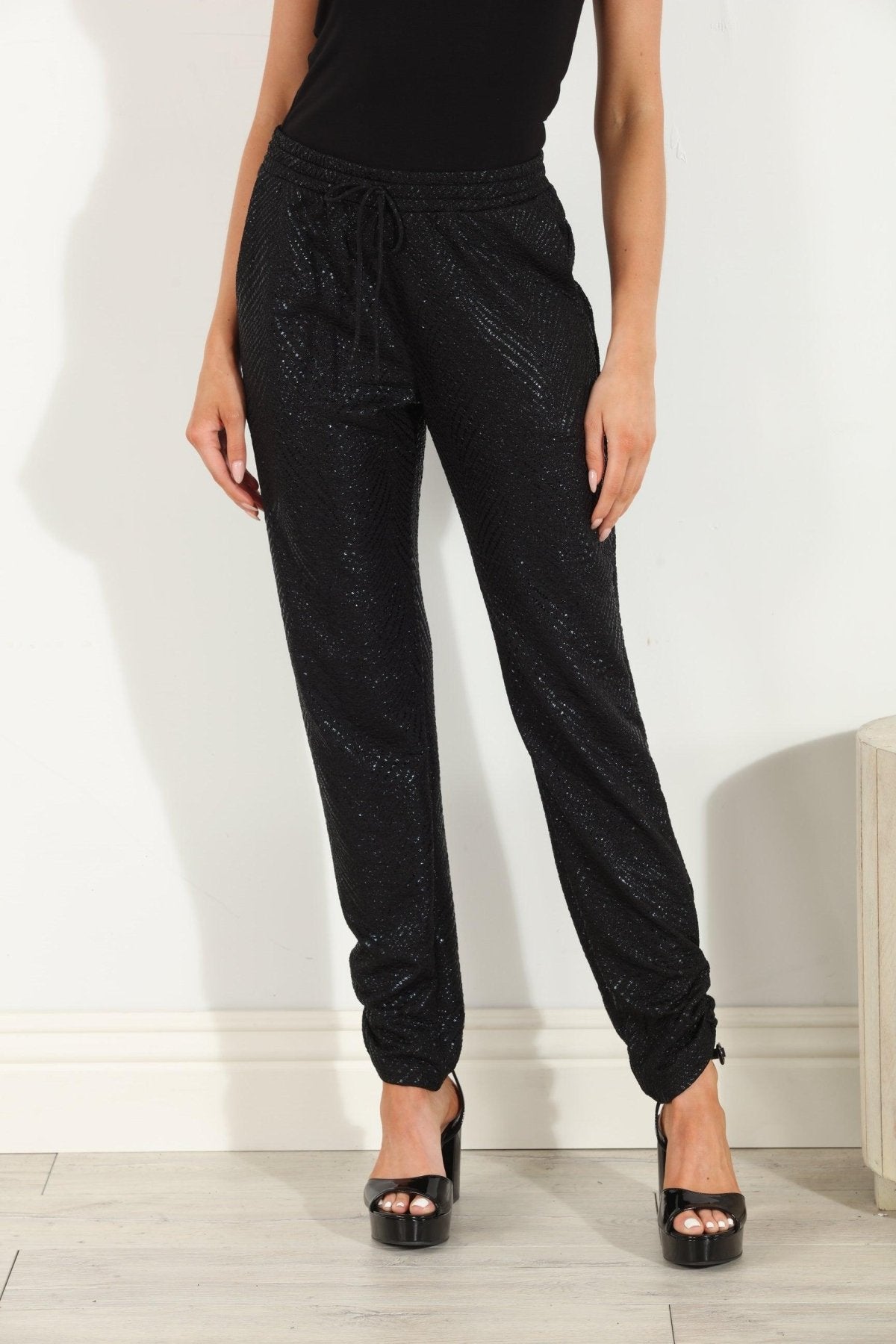 Kiara Foil Stretch Joggers