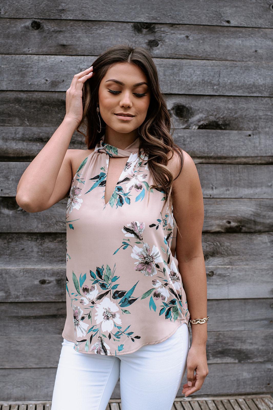 Linda Twist Halter Sleeveless Blouse - FINAL SALE